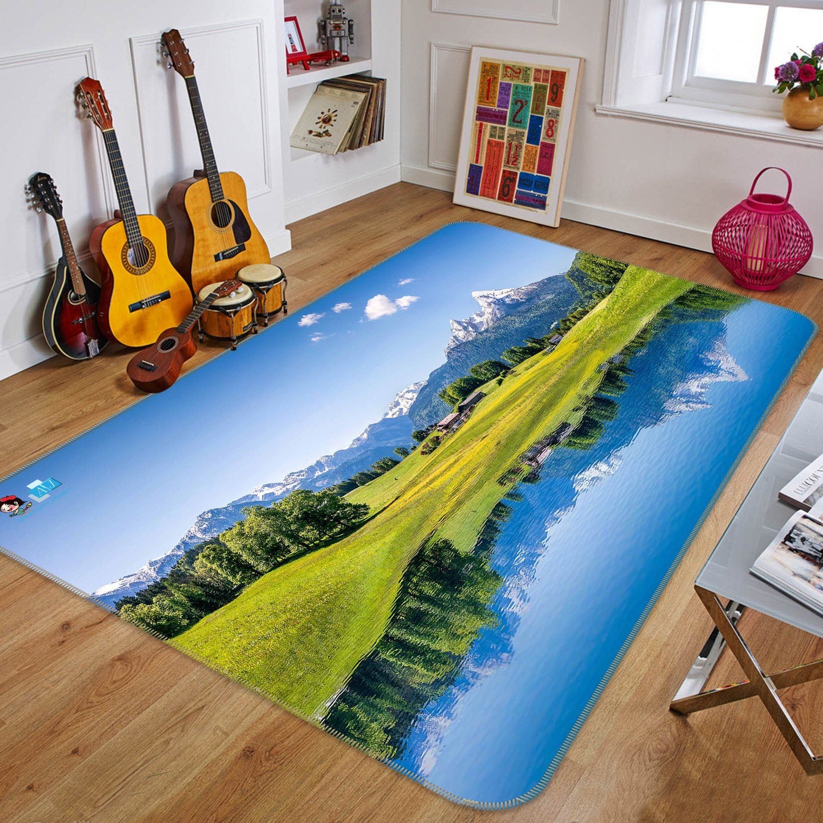 3D Lawn Mountain 374 Non Slip Rug Mat Mat AJ Creativity Home 