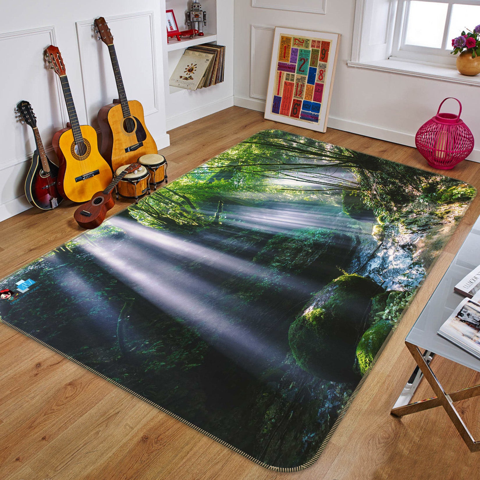 3D Jungle Sun 66061 Non Slip Rug Mat