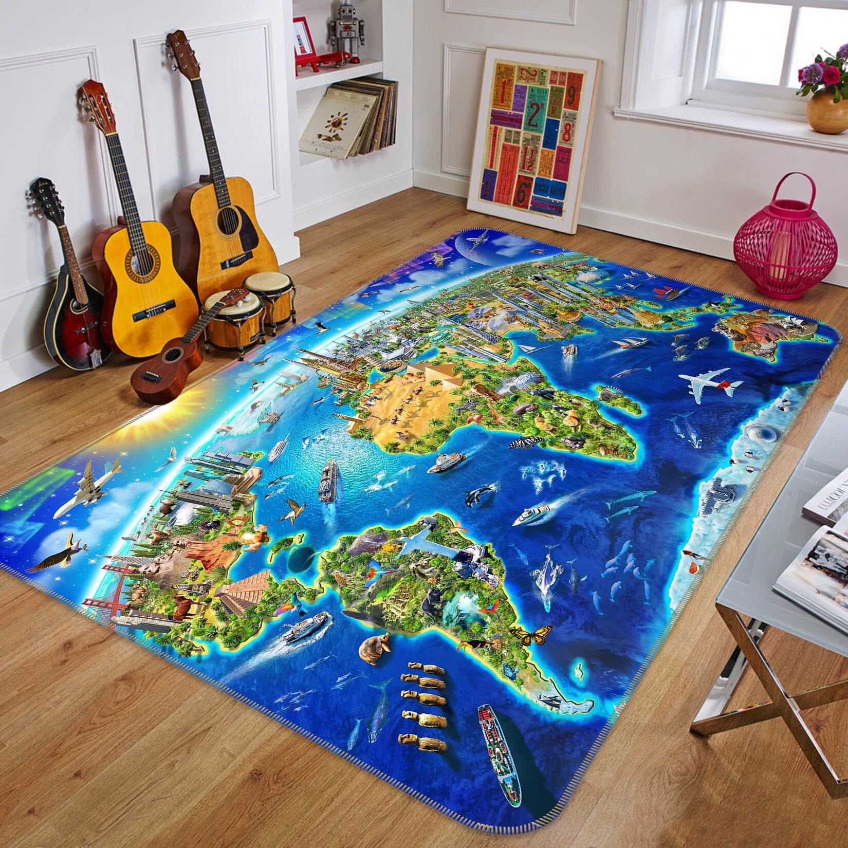 3D Earth Oasis 1071 Adrian Chesterman Rug Non Slip Rug Mat Mat AJ Creativity Home 