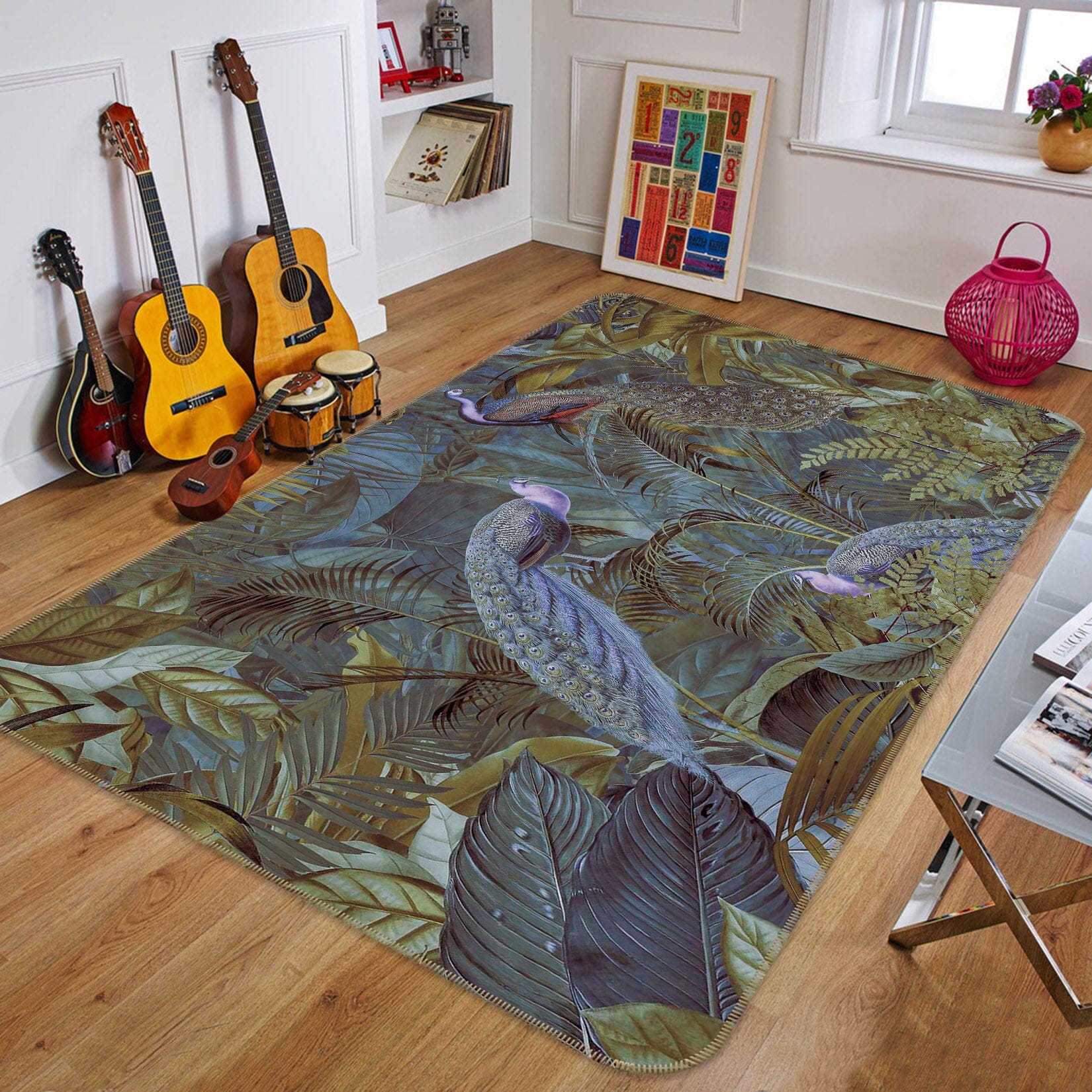 3D Forest Peacock 1011 Andrea haase Rug Non Slip Rug Mat Mat AJ Creativity Home 
