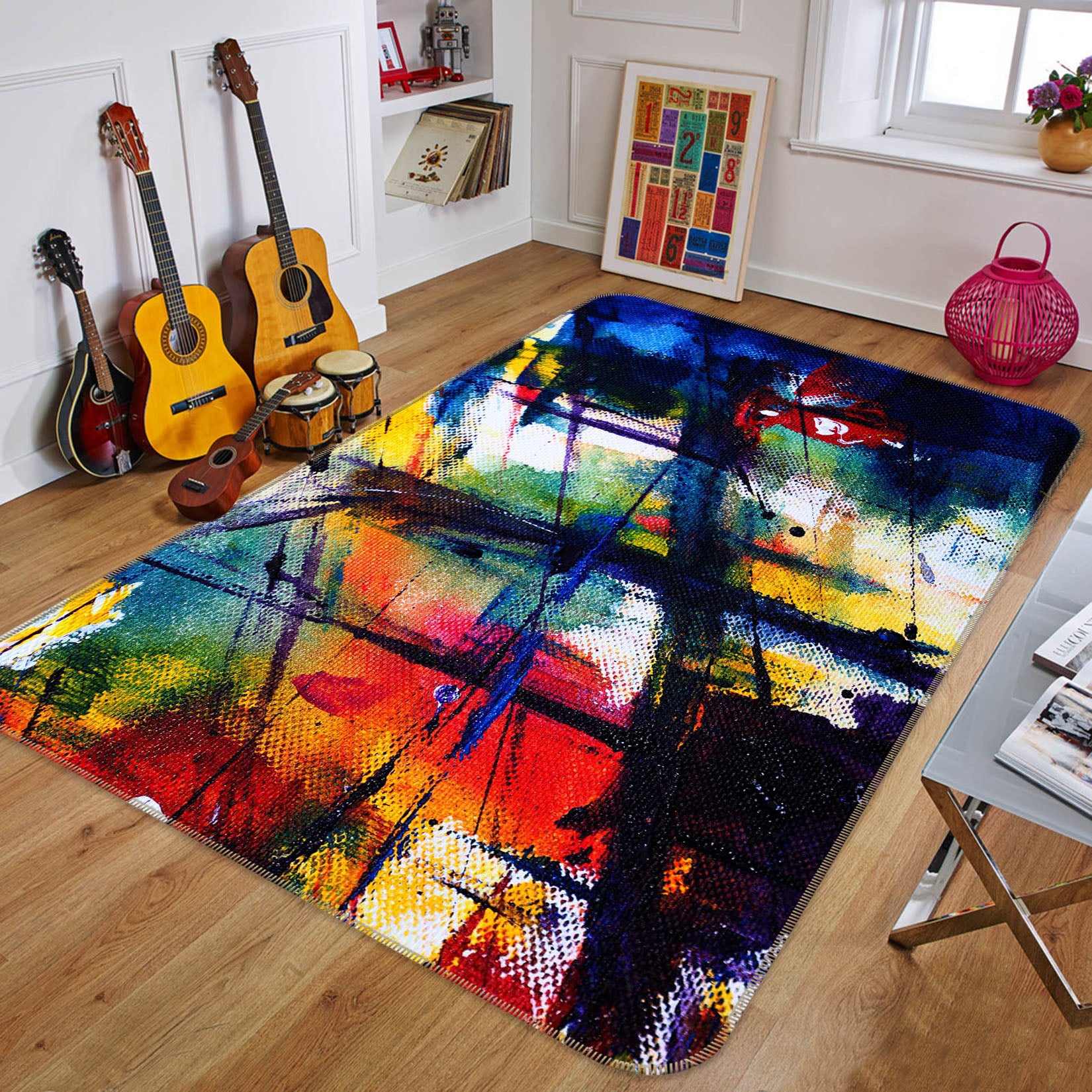 3D Color Pigment 65126 Non Slip Rug Mat