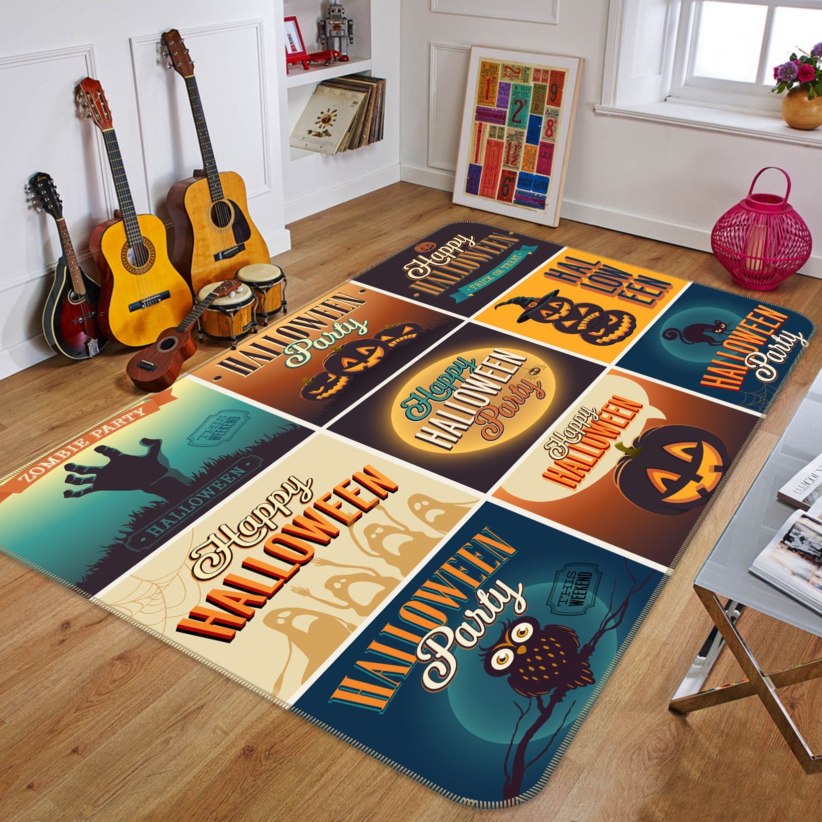 3D Pumpkin Festival Poster 218 Halloween Non Slip Rug Mat Mat AJ Creativity Home 