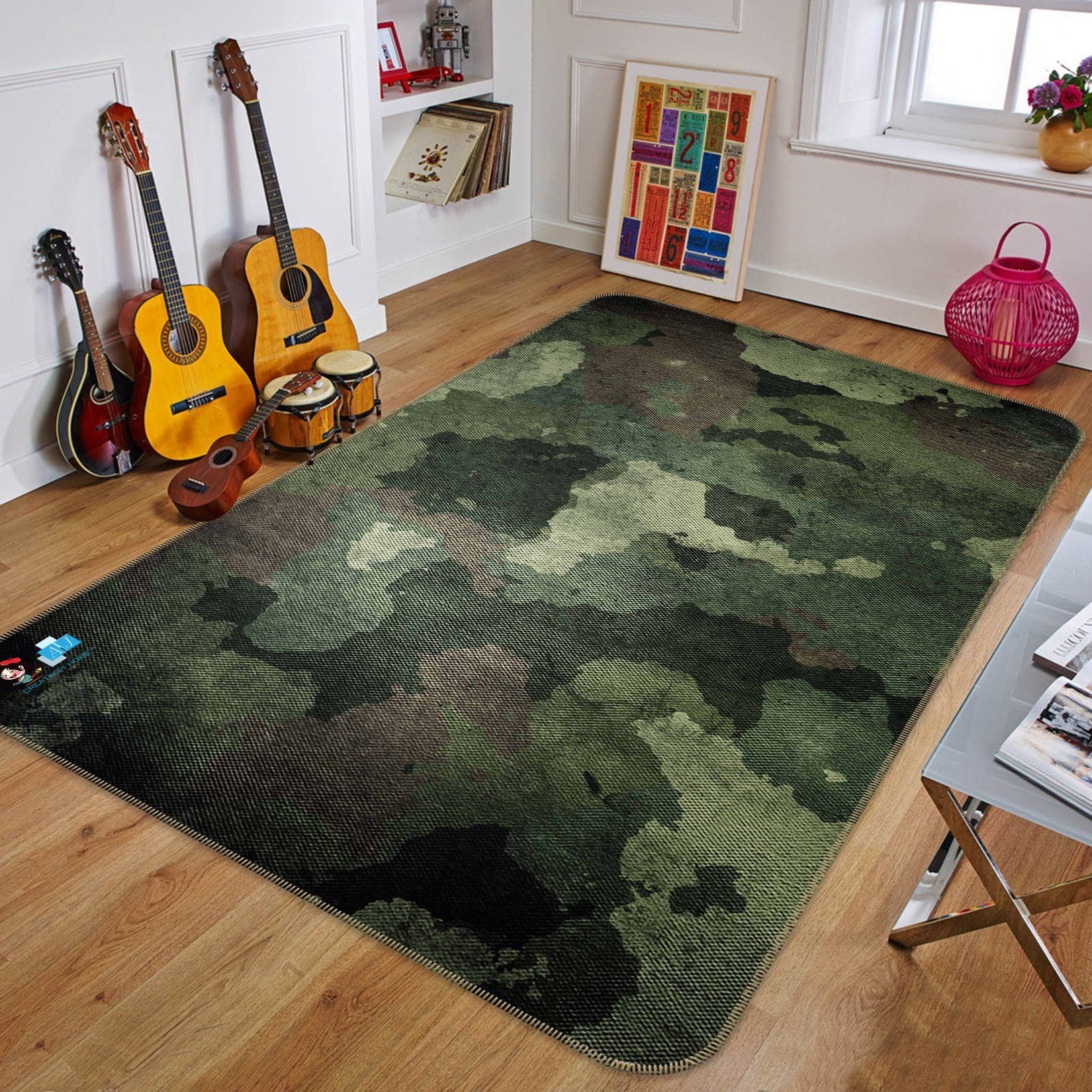 3D Green Cloth 101 Non Slip Rug Mat Mat AJ Creativity Home 