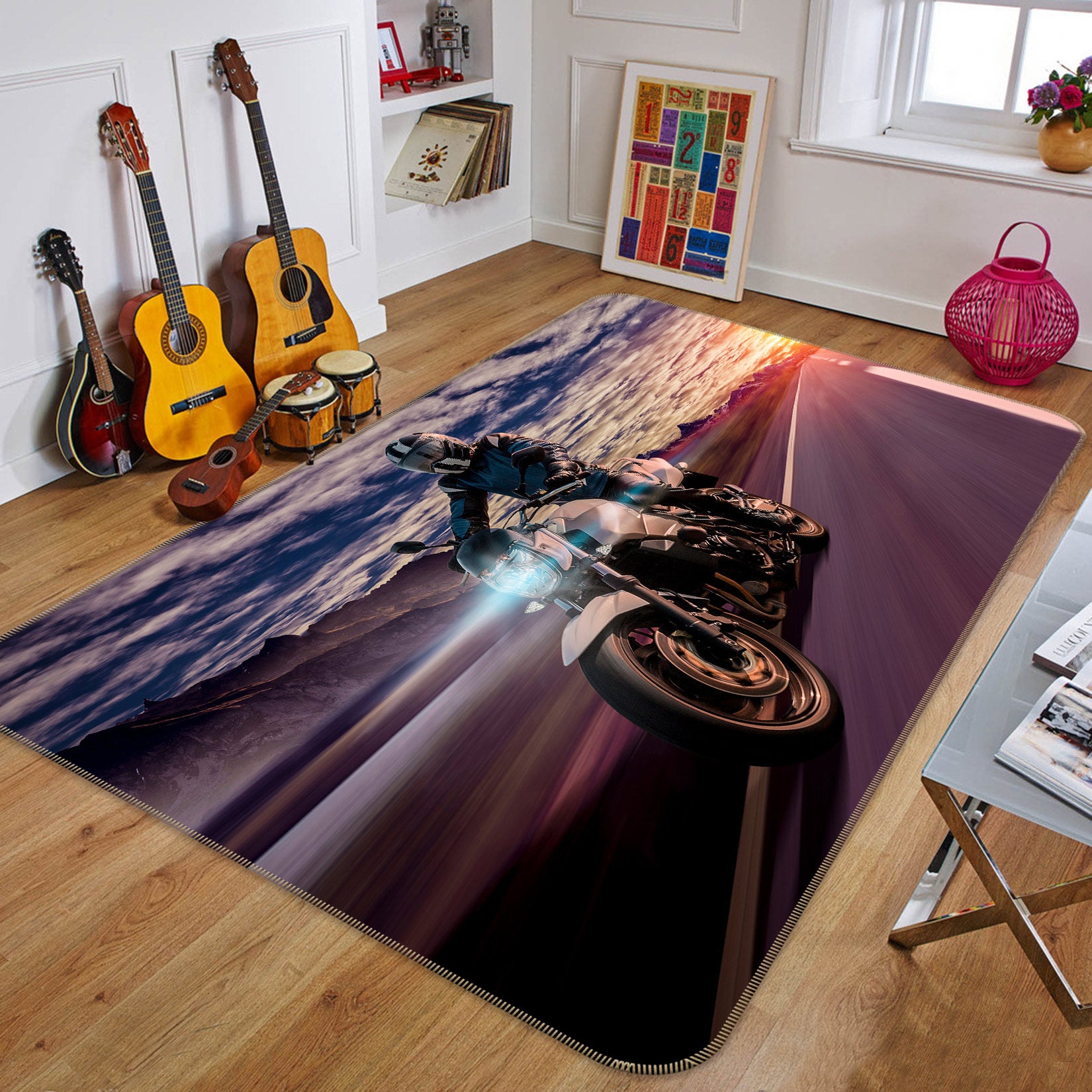 3D Ride Motorcycle 68023 Vehicle Non Slip Rug Mat