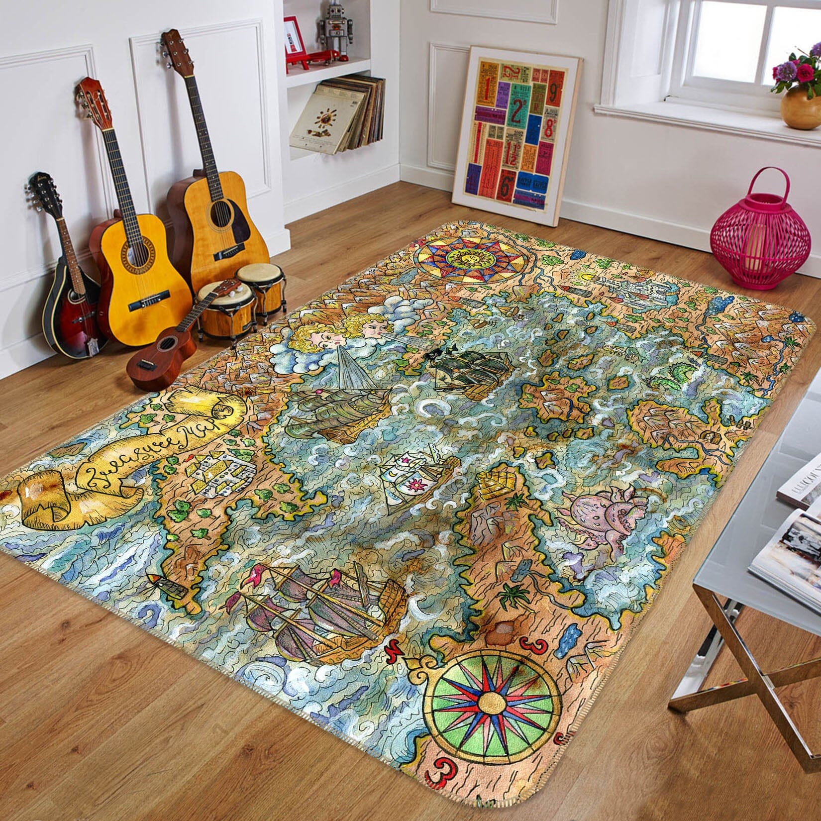 3D Valley River 293 World Map Non Slip Rug Mat Mat AJ Creativity Home 