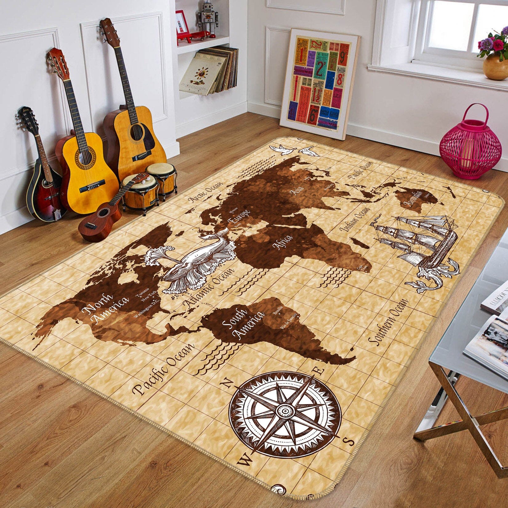 3D Towering Valley 320 World Map Non Slip Rug Mat Mat AJ Creativity Home 