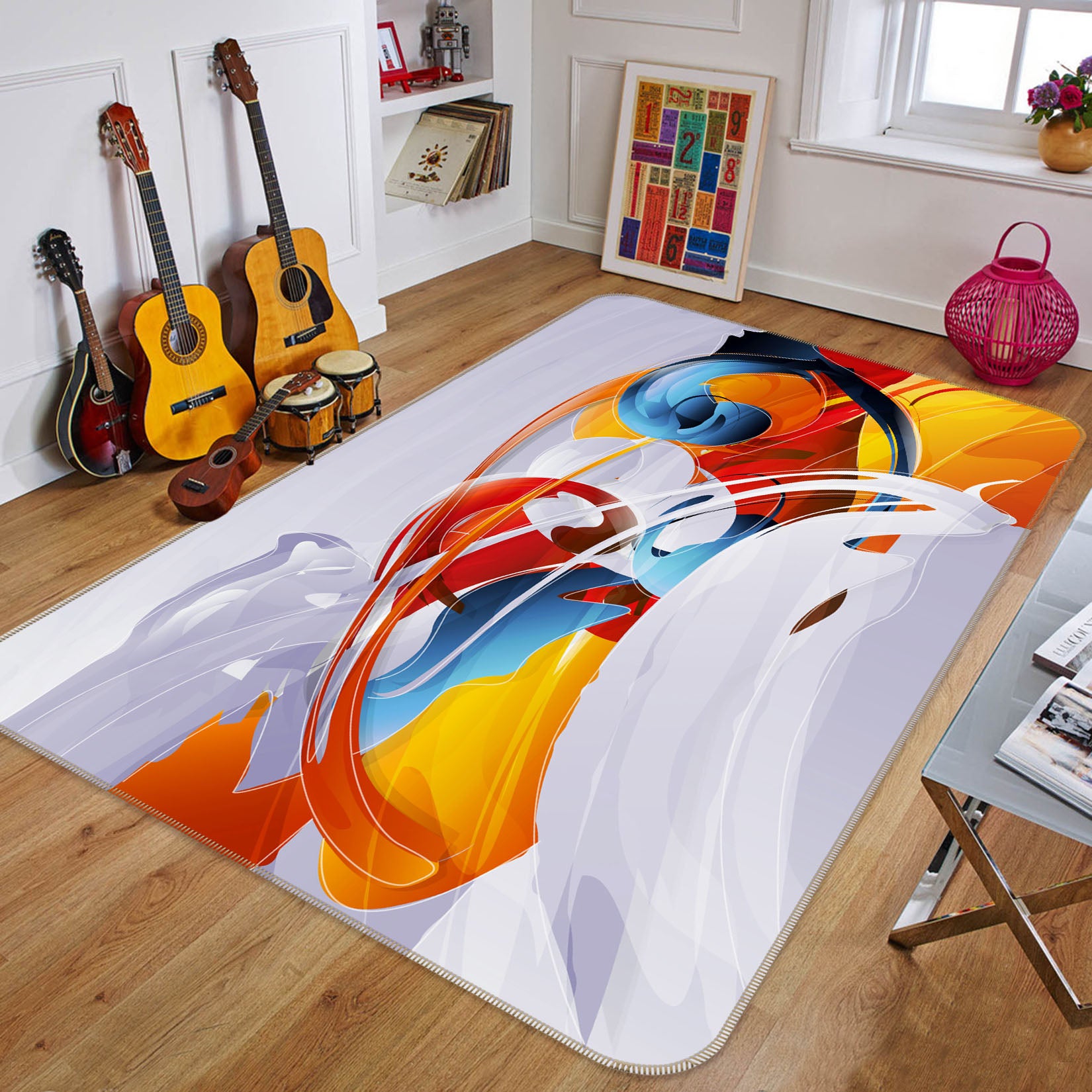 3D Color Pattern 27153 Non Slip Rug Mat