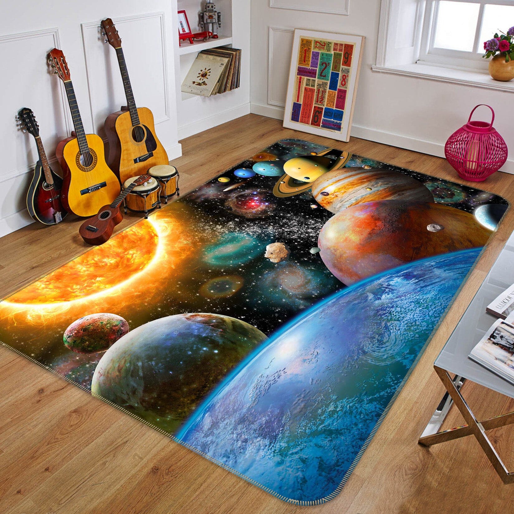 3D Color Planet 1055 Adrian Chesterman Rug Non Slip Rug Mat Mat AJ Creativity Home 