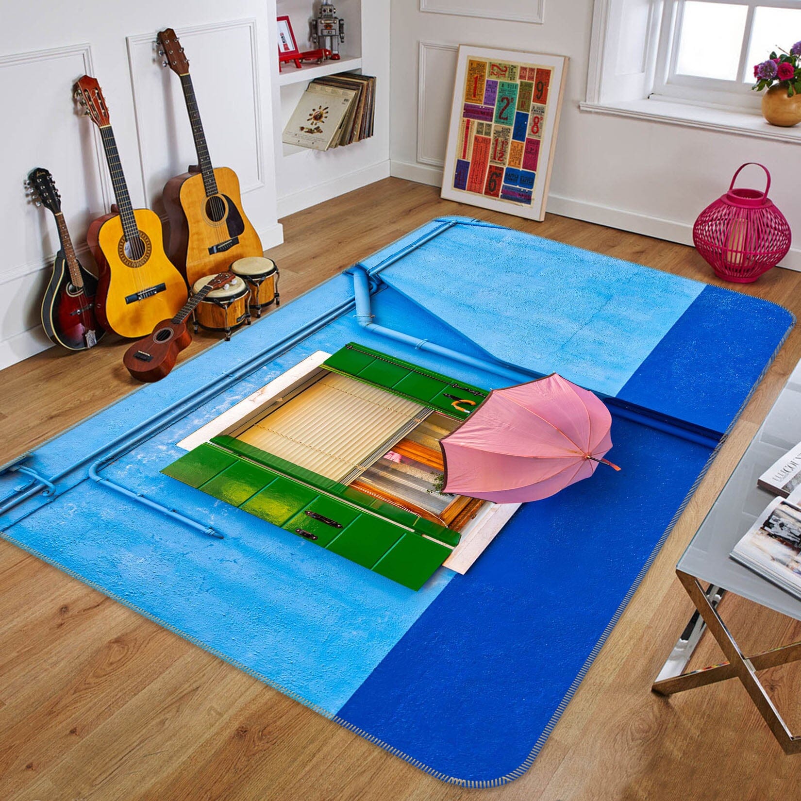 3D Blue Wall 1188 Marco Carmassi Rug Non Slip Rug Mat Mat AJ Creativity Home 