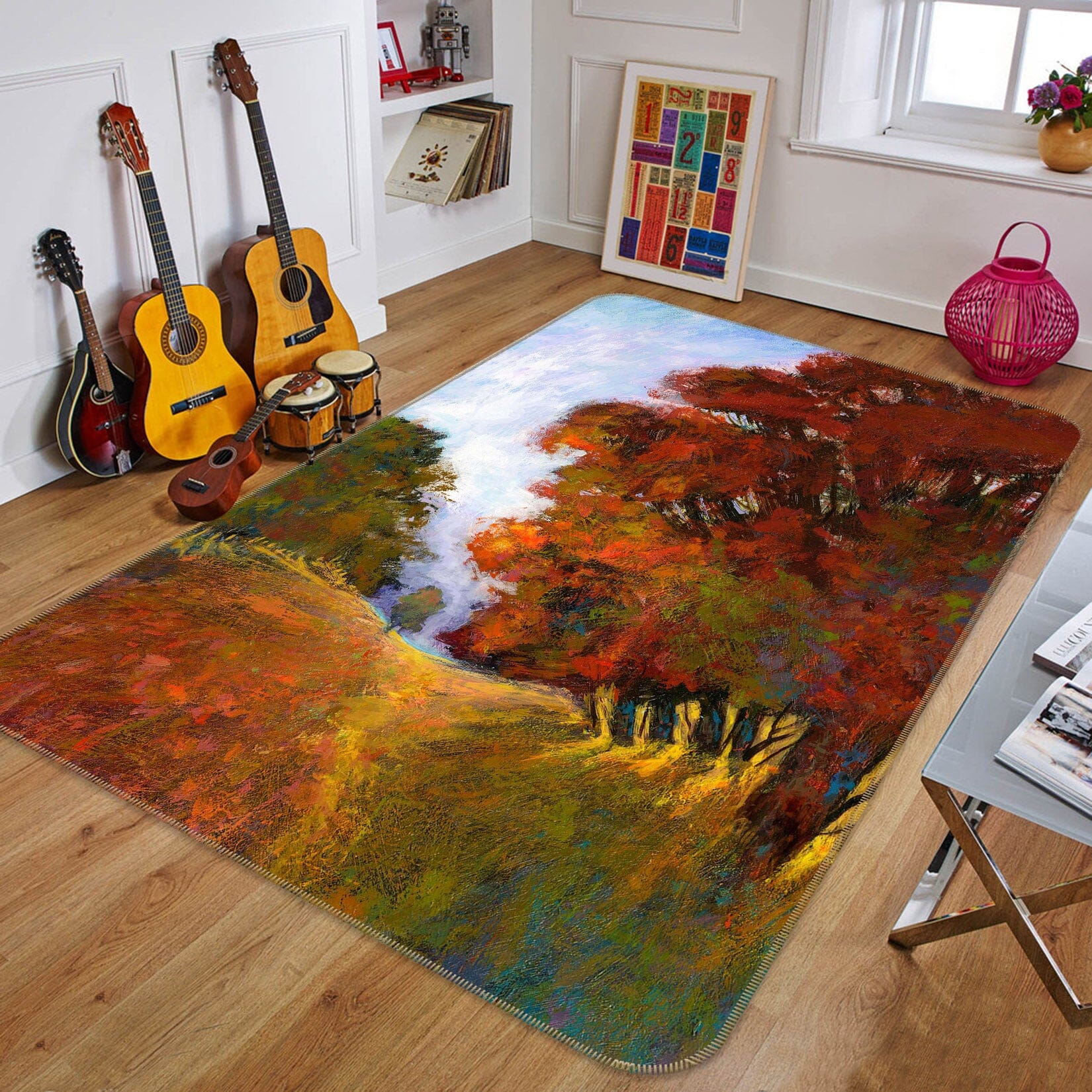 3D Sunny Maple Leaf 1112 Michael Tienhaara Rug Non Slip Rug Mat Mat AJ Creativity Home 