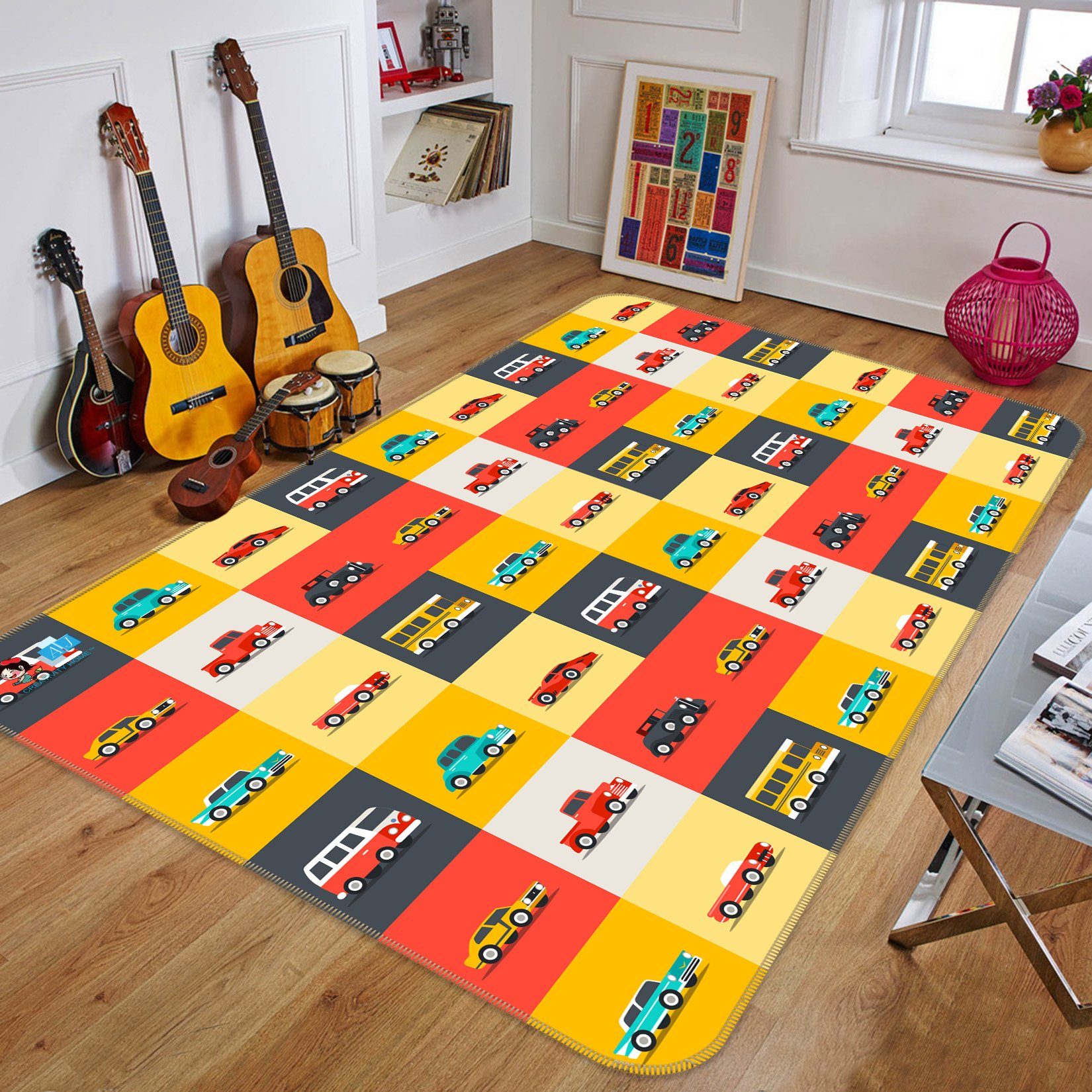 3D Color Car 006 Non Slip Rug Mat Mat AJ Creativity Home 