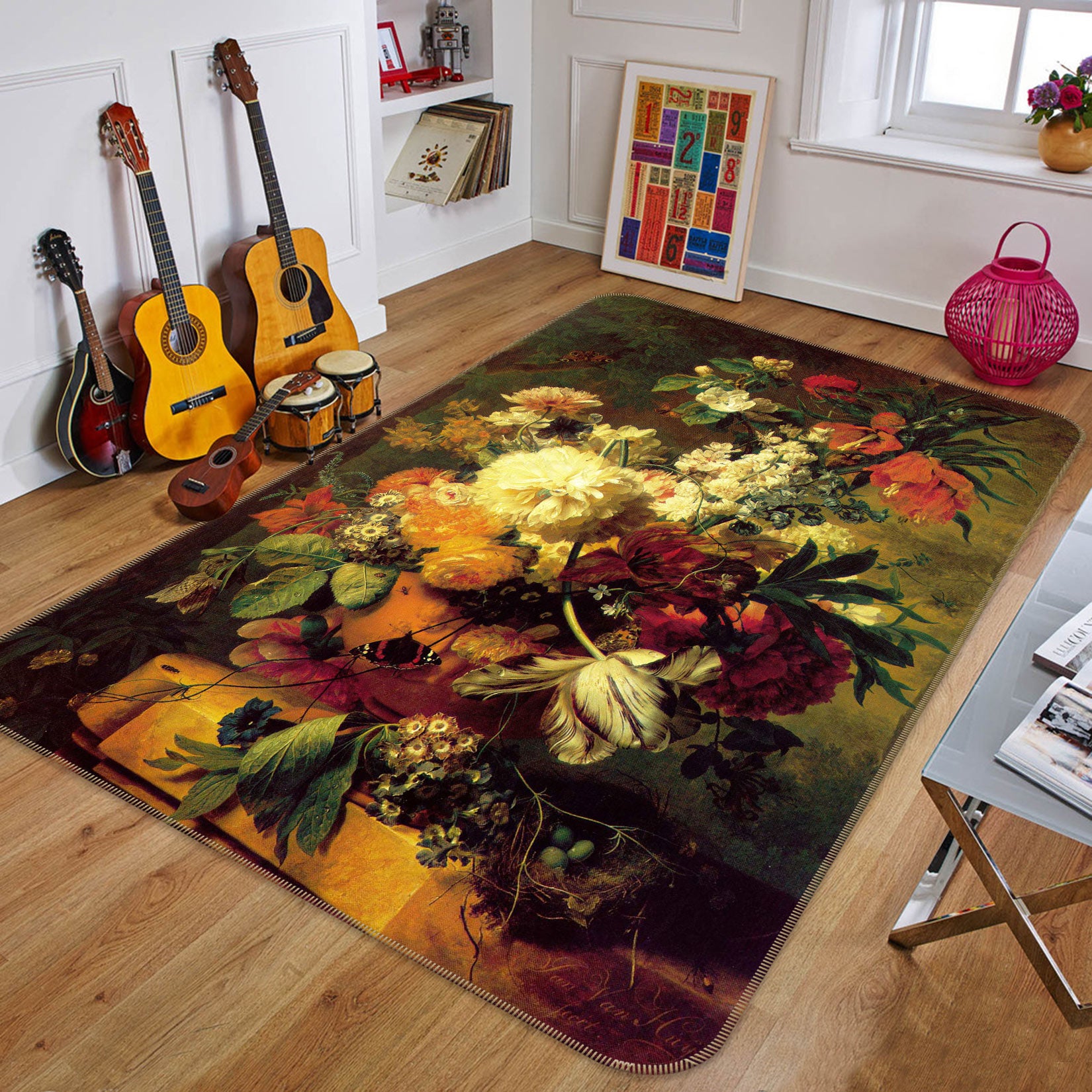 3D Flower Bouquet 76208 Non Slip Rug Mat
