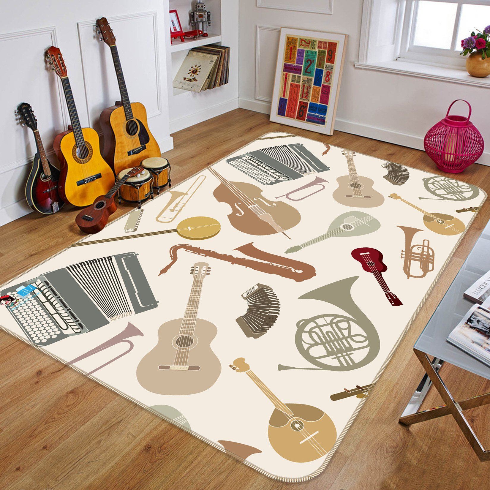 3D Musical Instrument 068 Non Slip Rug Mat Mat AJ Creativity Home 