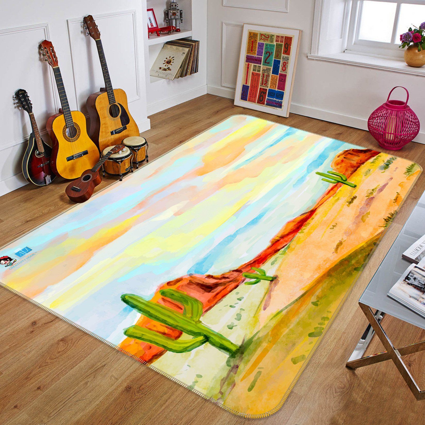 3D Oil Painting Cactus 301 Non Slip Rug Mat Mat AJ Creativity Home 