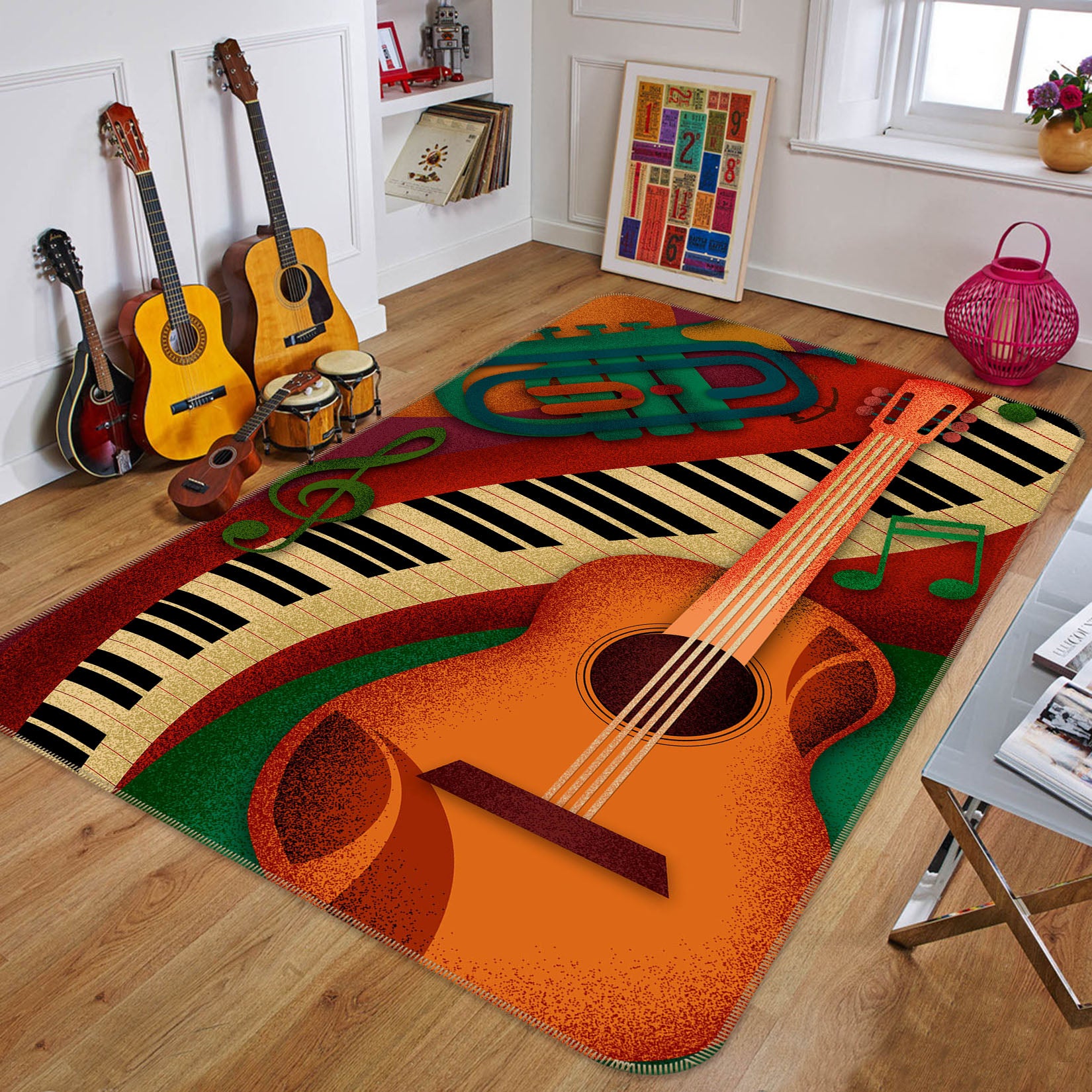 3D Musical Instrument 35248 Non Slip Rug Mat