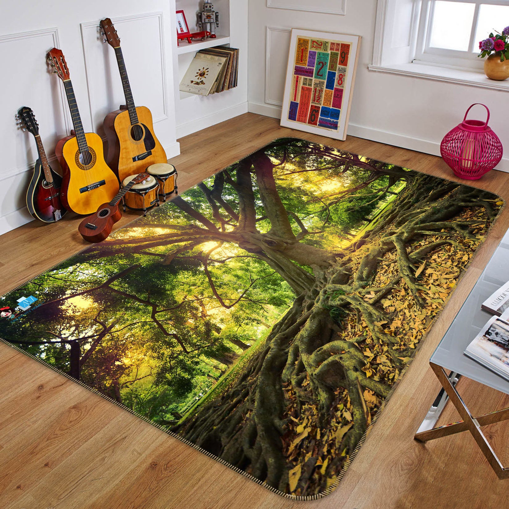 3D Tree Forest 66048 Non Slip Rug Mat