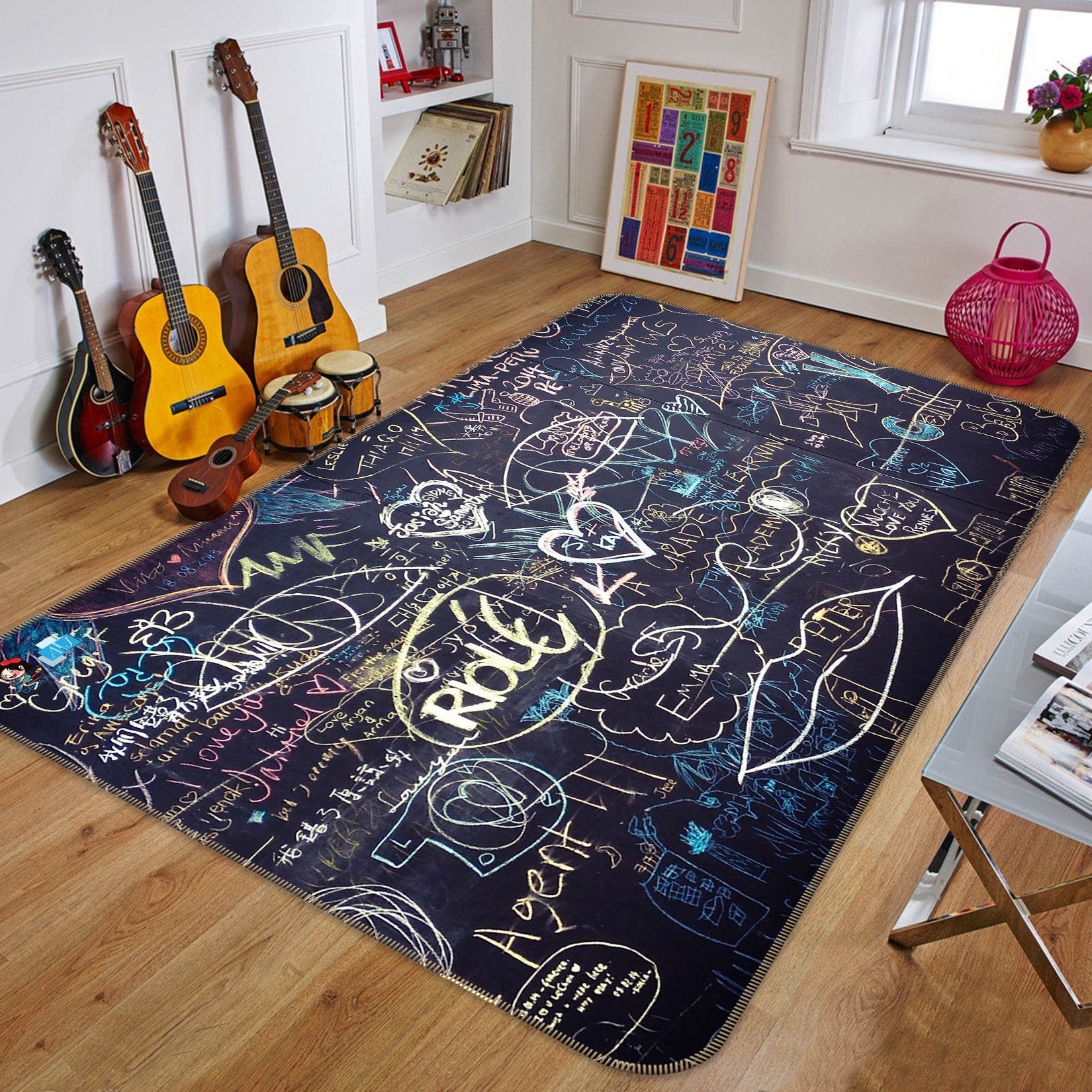 3D Blackboard Word 259 Non Slip Rug Mat Mat AJ Creativity Home 
