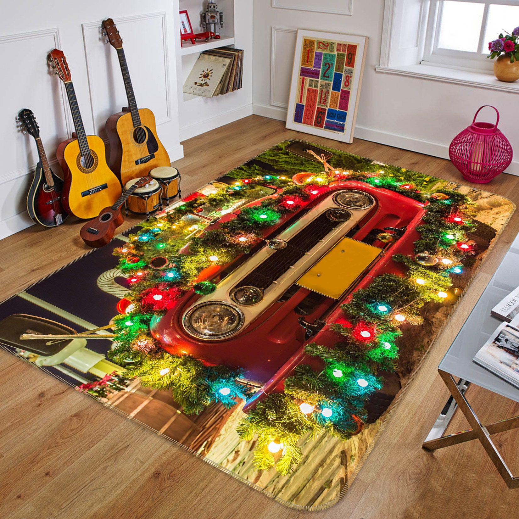 3D Front Colored Lights 67188 Vehicle Non Slip Rug Mat