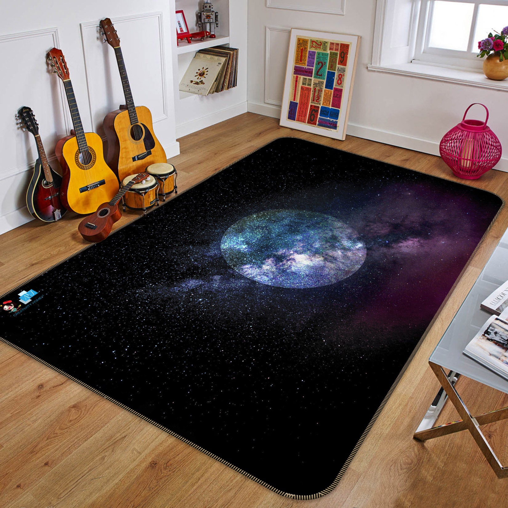 3D Starry Moon 83039 Andrea haase Rug Non Slip Rug Mat