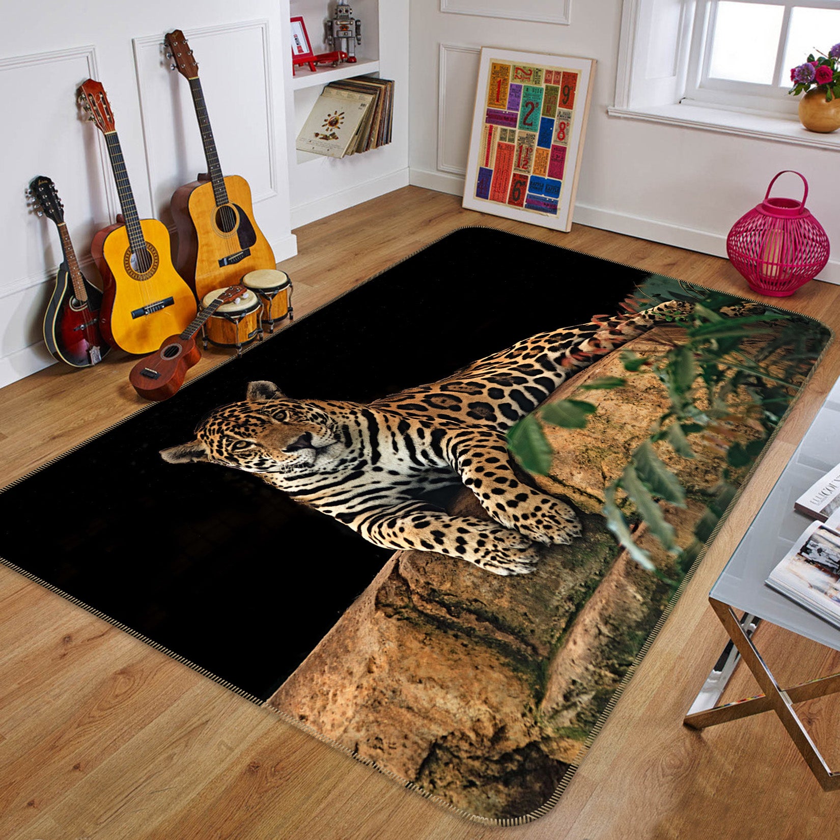 3D Leopard 82123 Animal Non Slip Rug Mat