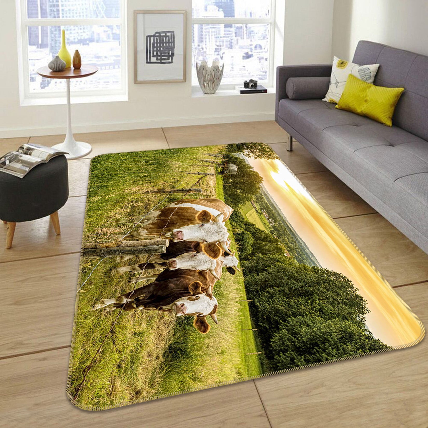 3D Cattle Grass  82089 Animal Non Slip Rug Mat