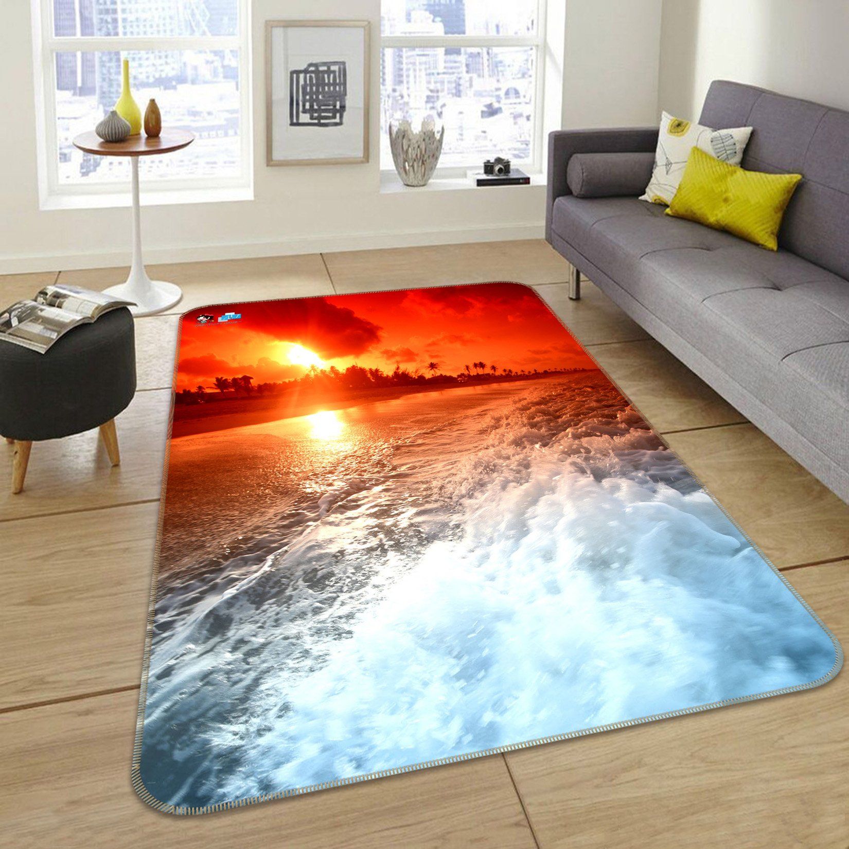 3D Bright Sea Sunset 173 Non Slip Rug Mat Mat AJ Creativity Home 