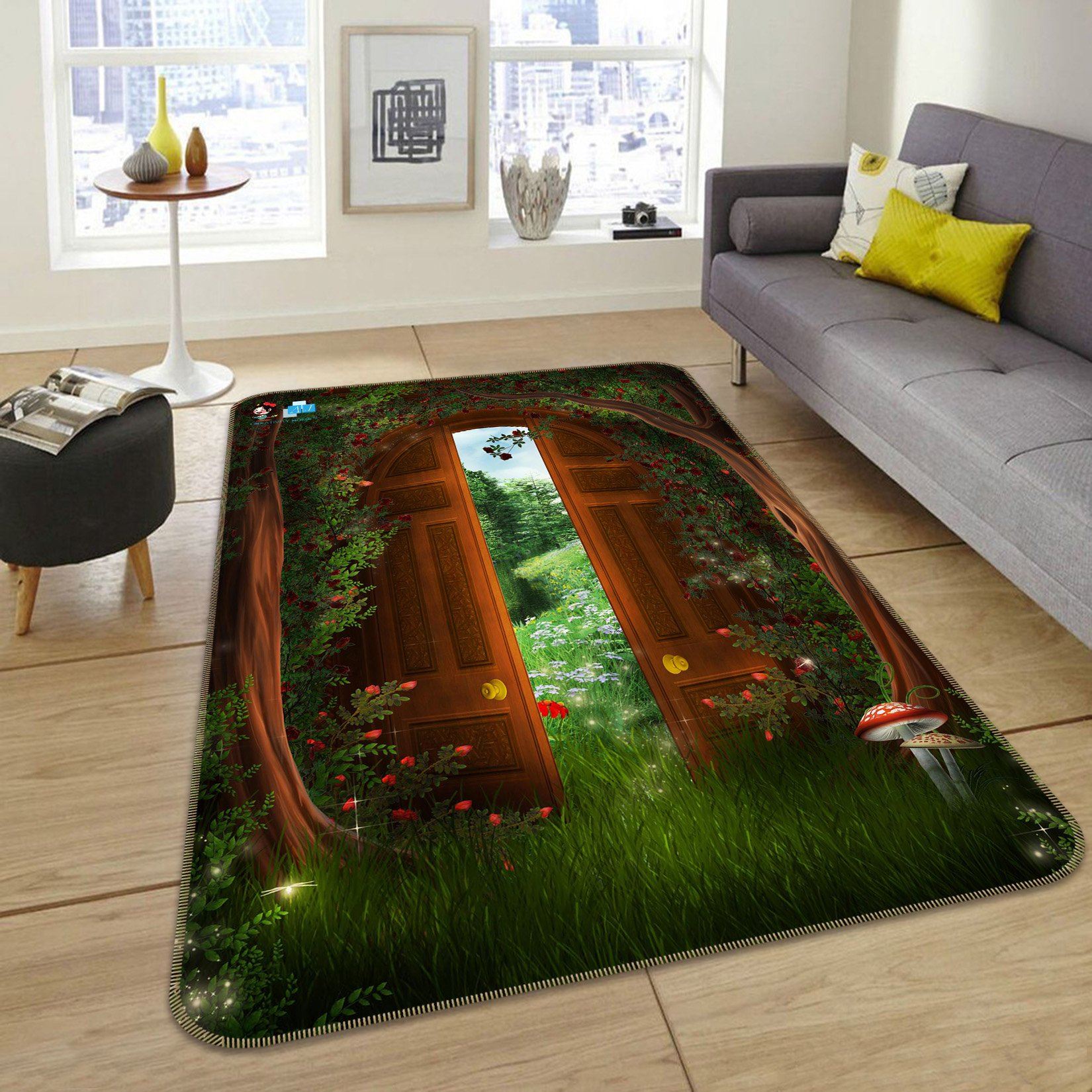 3D Tree House Door 059 Non Slip Rug Mat Mat AJ Creativity Home 