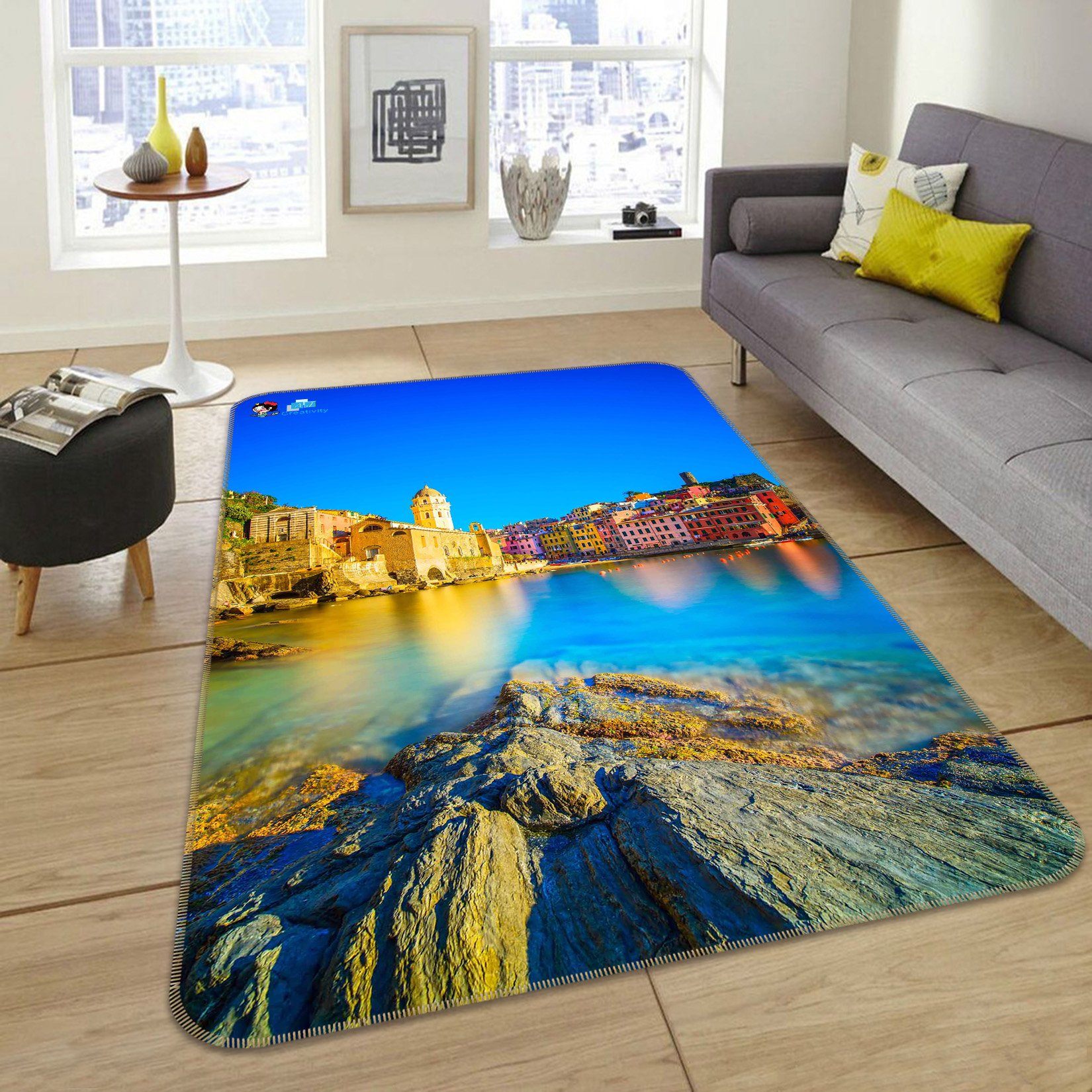 3D Pretty Seaside Town 212 Non Slip Rug Mat Mat AJ Creativity Home 