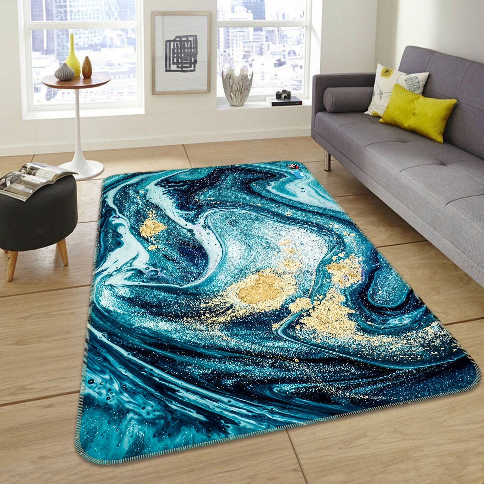 3D Whirlpool Wave 70 Non Slip Rug Mat Mat AJ Creativity Home 