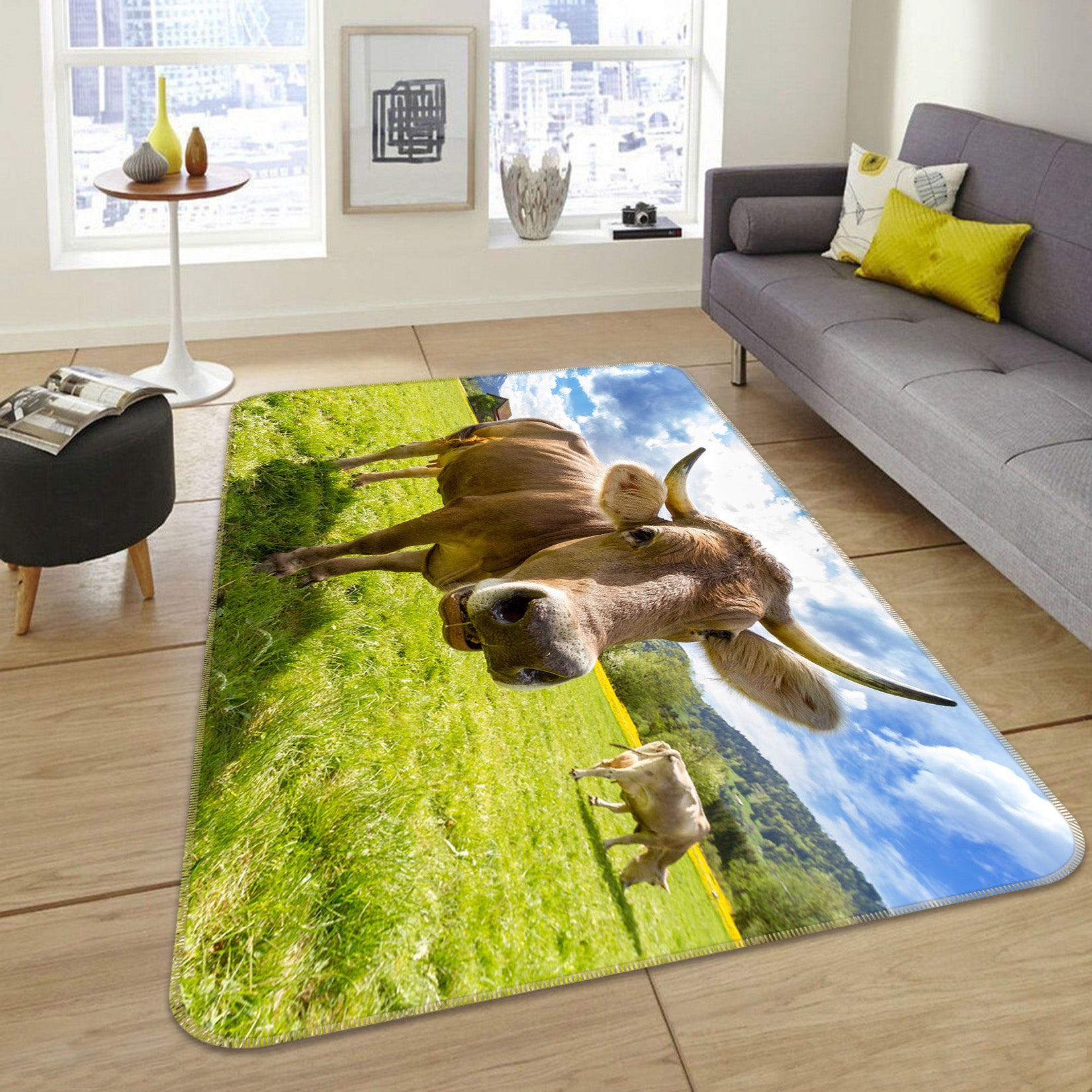 3D Cattle Grass 82085 Animal Non Slip Rug Mat