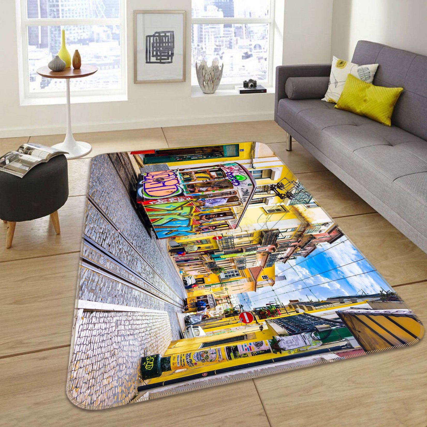 3D Street Houses 67212 Vehicle Non Slip Rug Mat