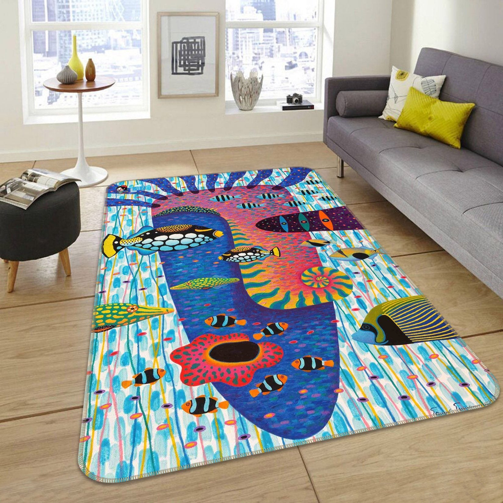 3D Face Pattern 032 Non Slip Rug Mat Mat AJ Creativity Home 