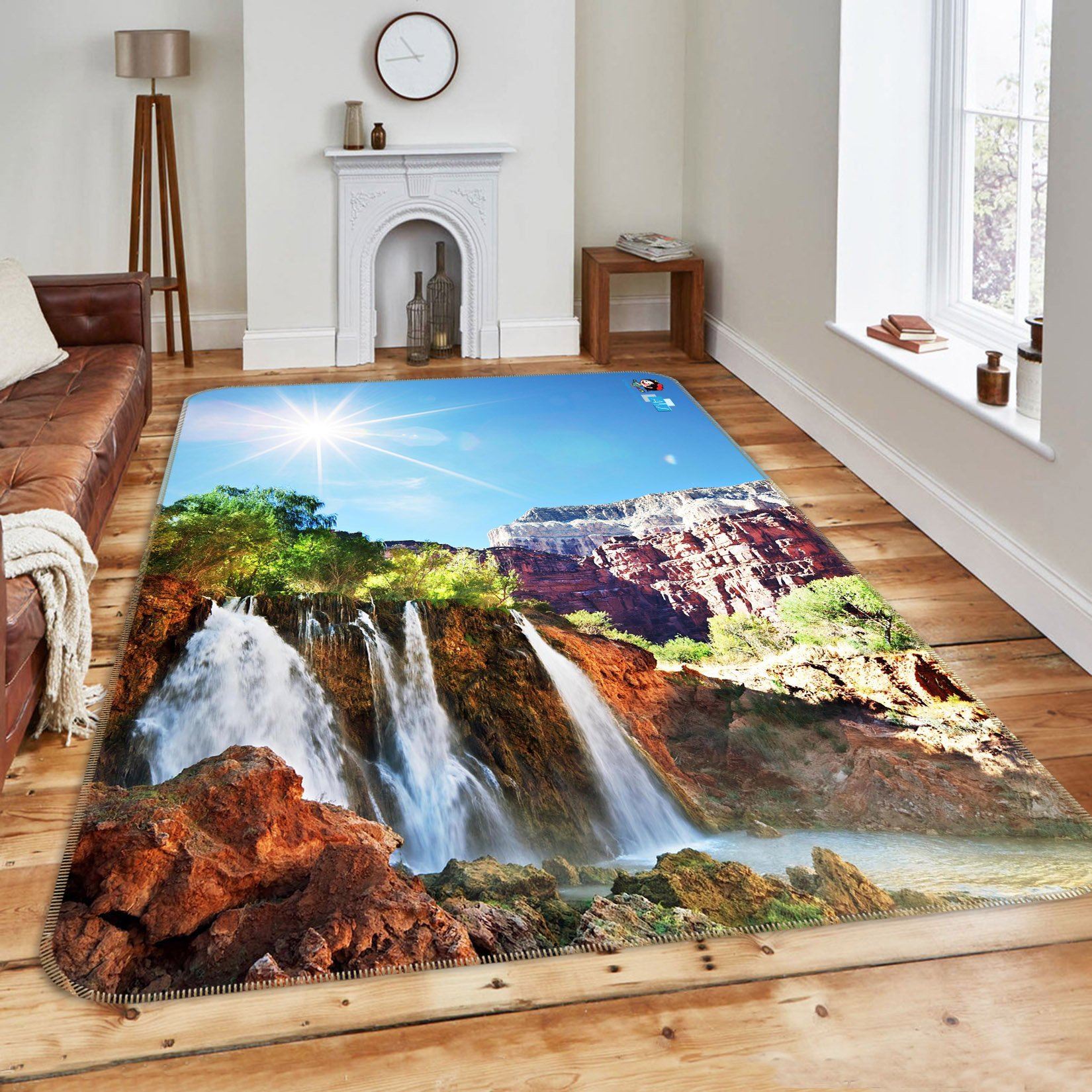 3D Sun Waterfall 058 Non Slip Rug Mat Mat AJ Creativity Home 