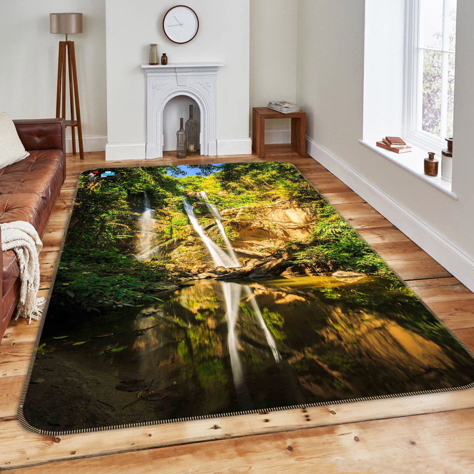 3D Mountain Waterfall 66144 Non Slip Rug Mat