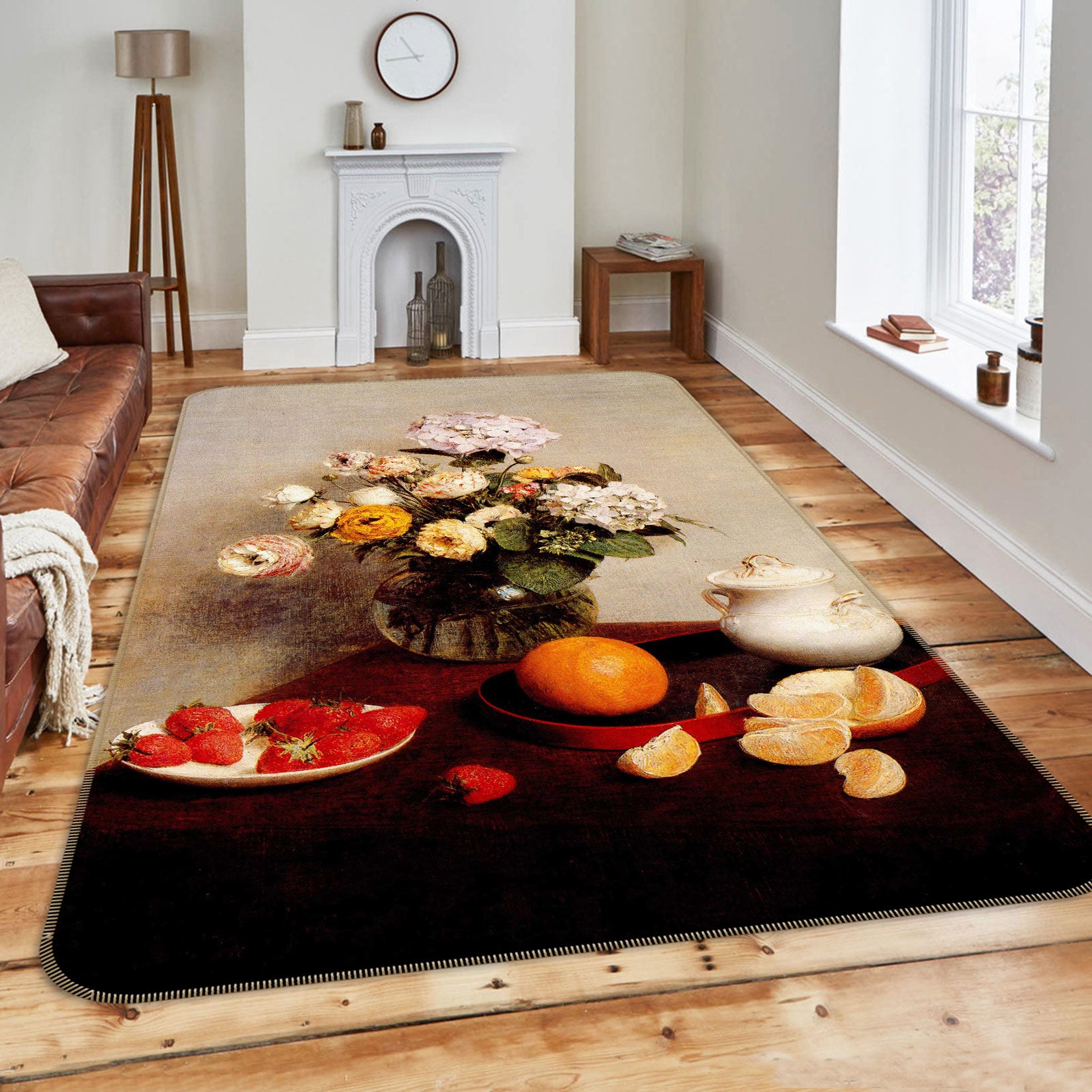 3D Color Vase Flowers 76214 Non Slip Rug Mat