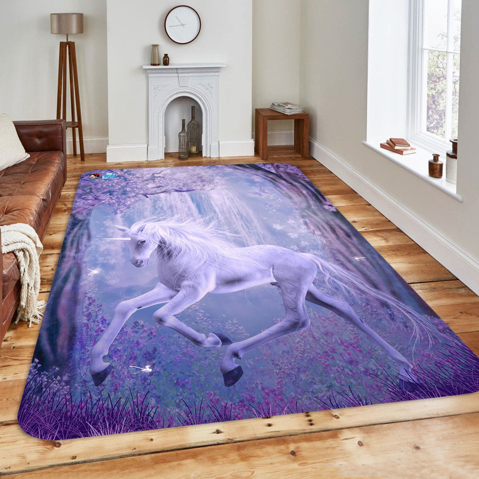 3D Purple Unicorn 92 Non Slip Rug Mat Mat AJ Creativity Home 