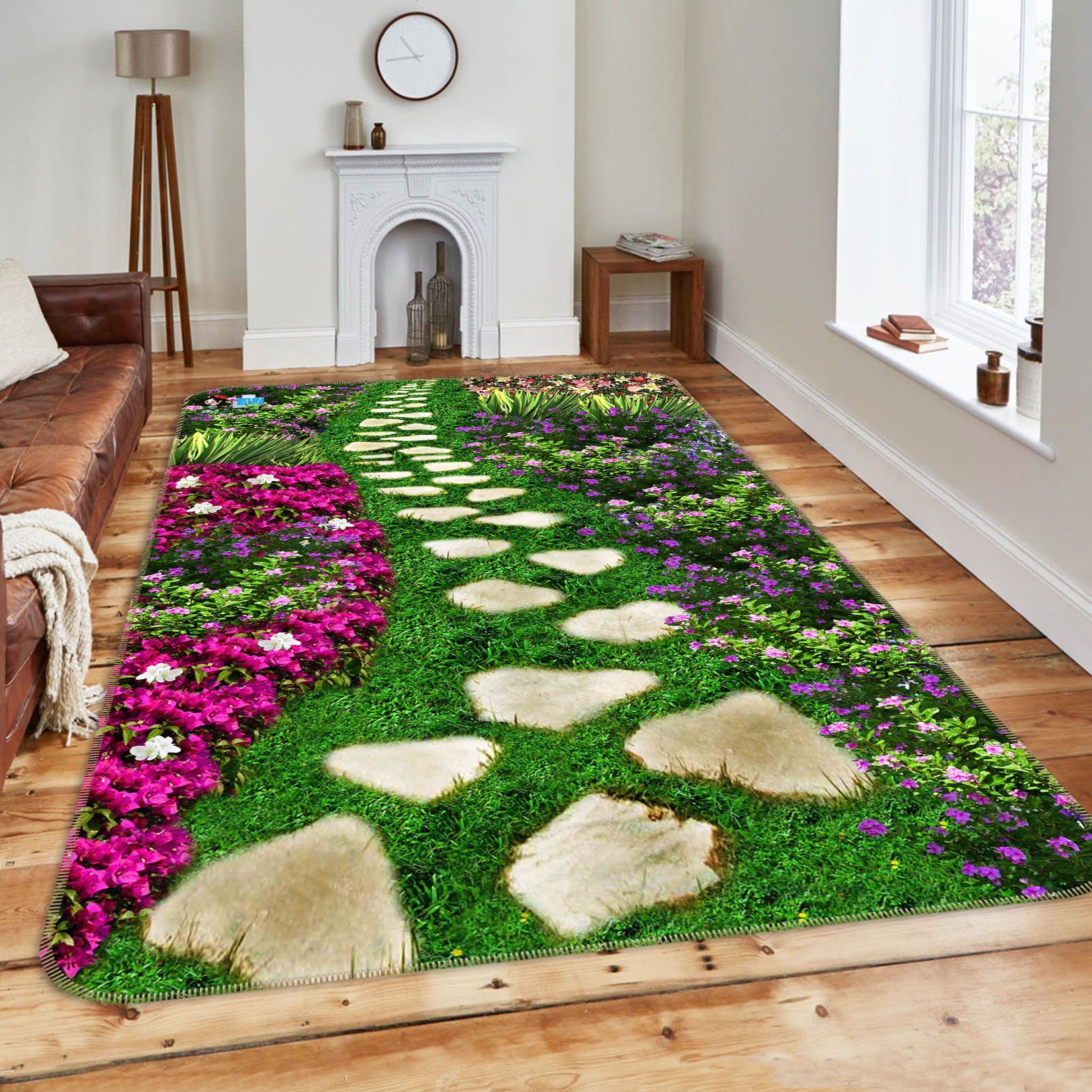 3D Stone Road Flower 019 Non Slip Rug Mat Mat AJ Creativity Home 