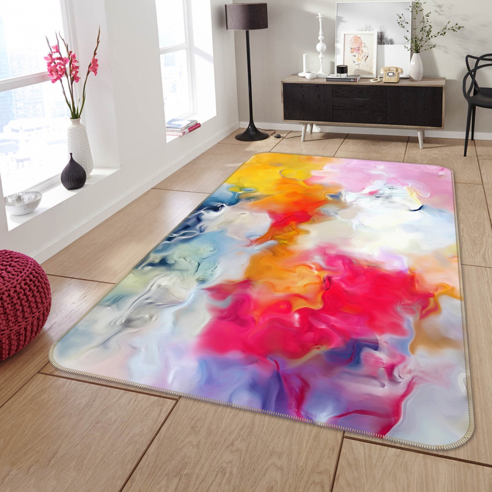 3D Colorful Pattern 65003 Non Slip Rug Mat