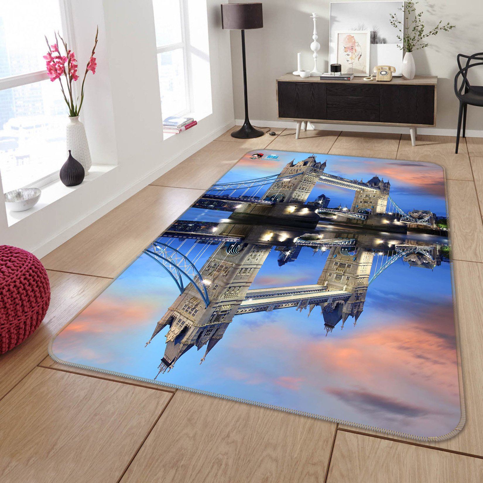 3D London Tower Bridge 199 Non Slip Rug Mat Mat AJ Creativity Home 