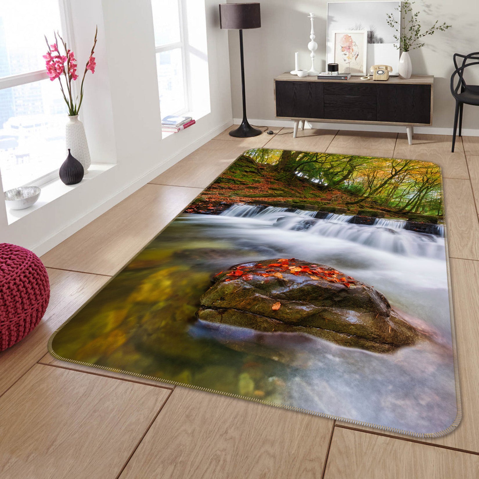 3D Flowing Water 65165 Non Slip Rug Mat