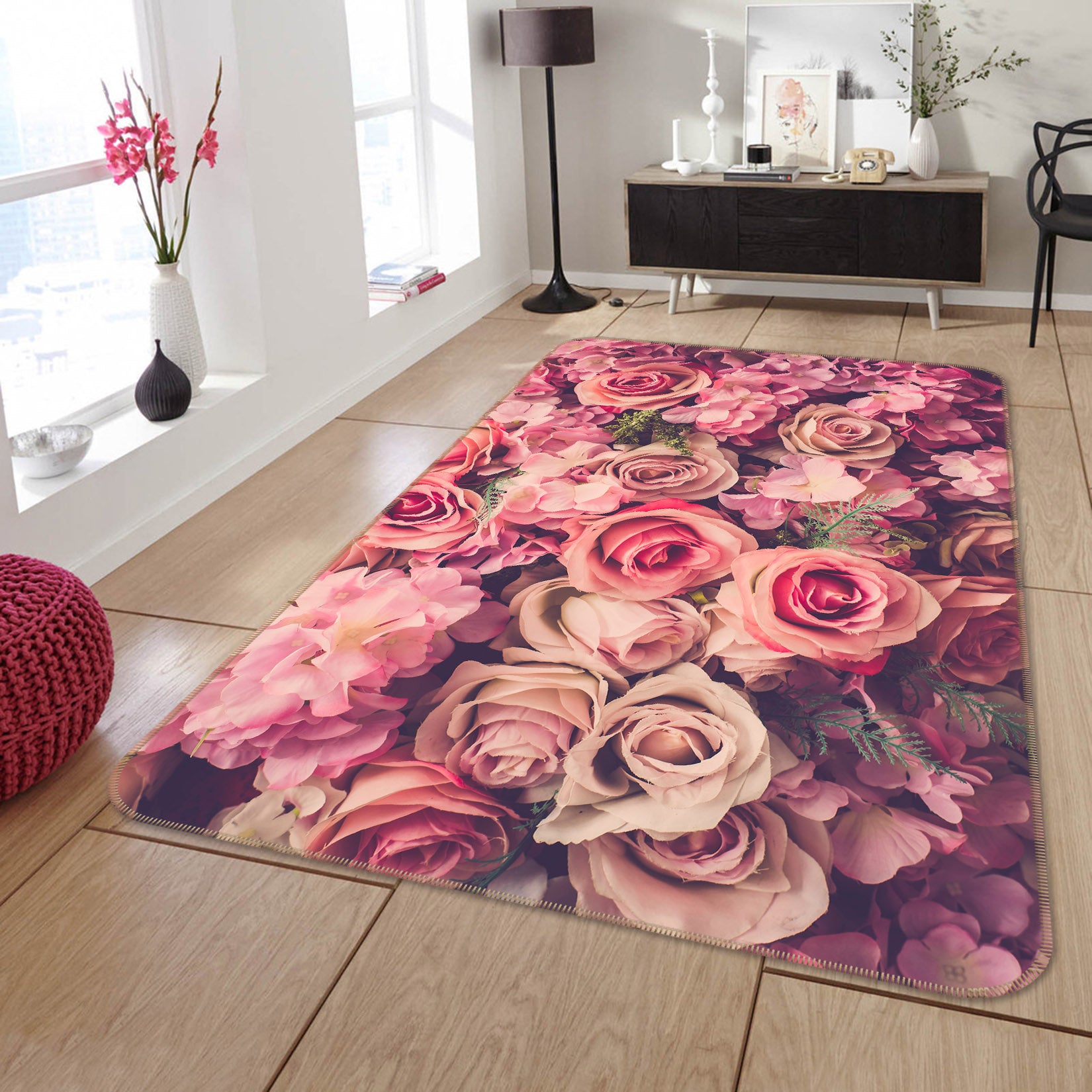 3D Flowers 35118 Non Slip Rug Mat