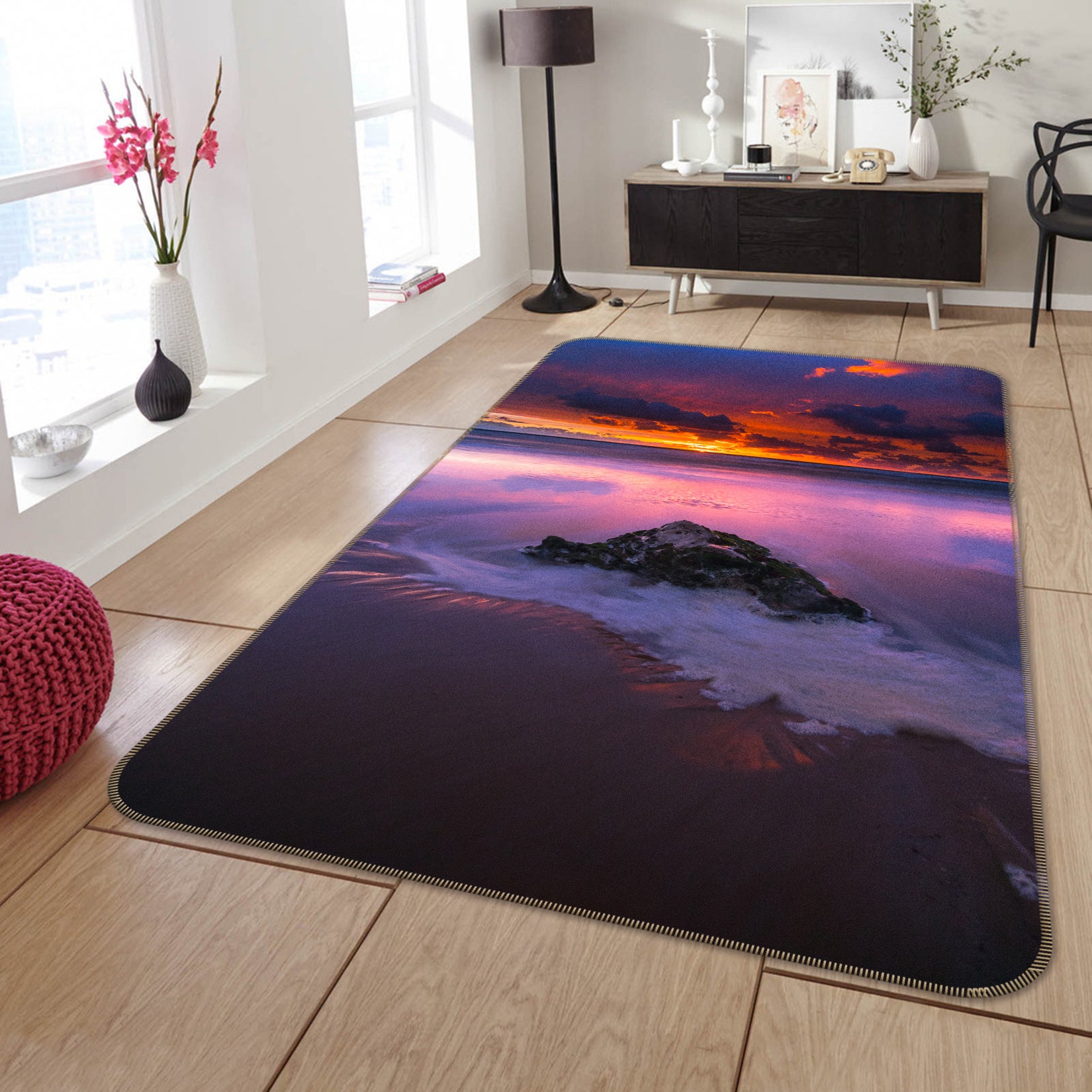 3D Seaside Stone 29229 Non Slip Rug Mat