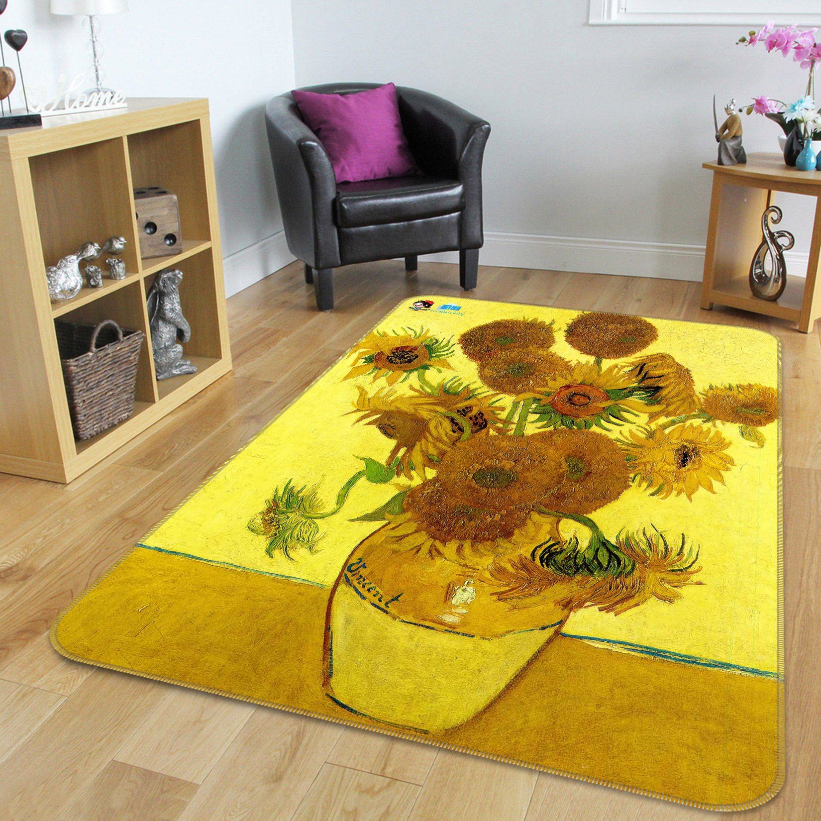 3D Oil Painting Sunflowers Vase 132 Non Slip Rug Mat Mat AJ Creativity Home 