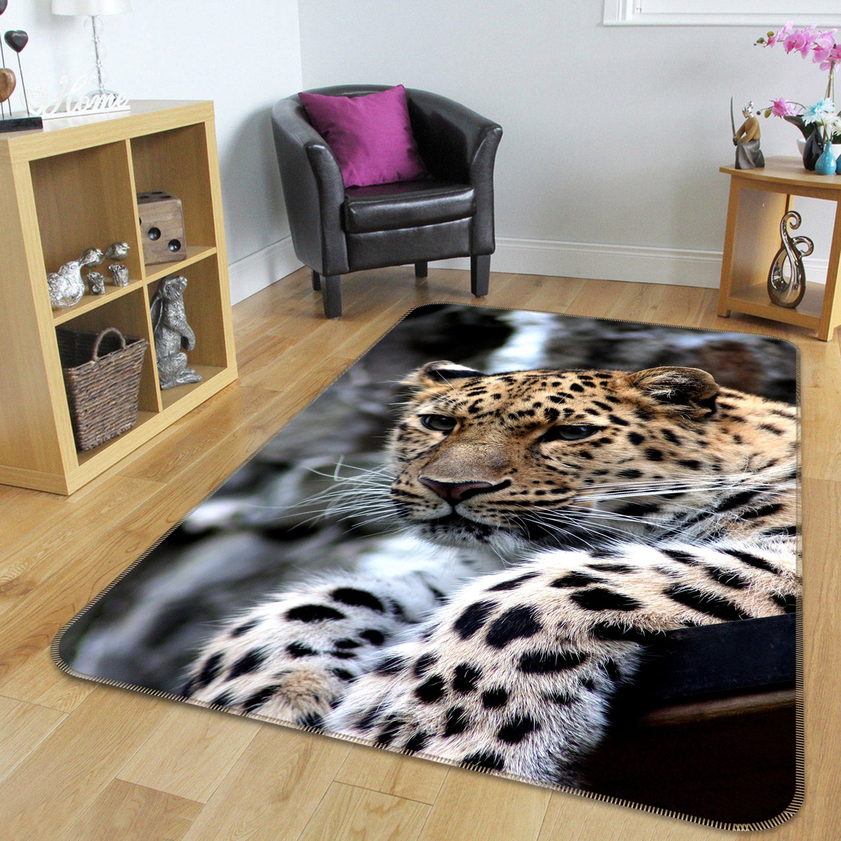3D Big Leopard 184 Animal Non Slip Rug Mat