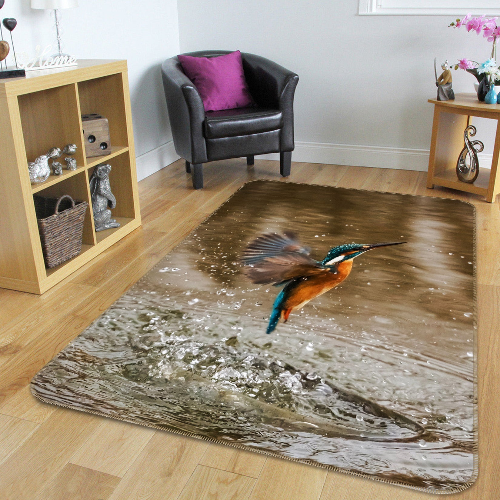 3D Kingfisher River 177 Animal Non Slip Rug Mat