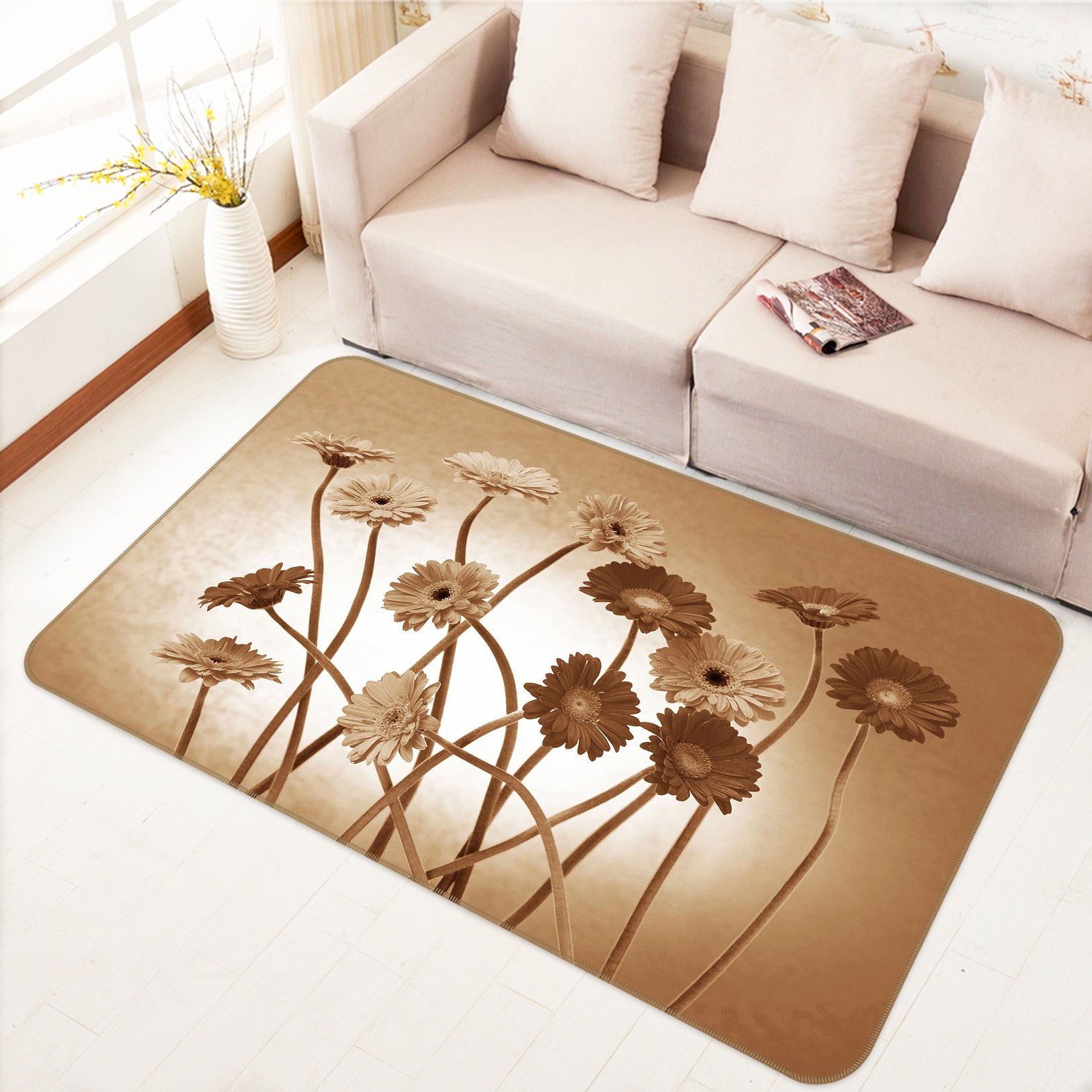 3D Flowers 75244 Non Slip Rug Mat