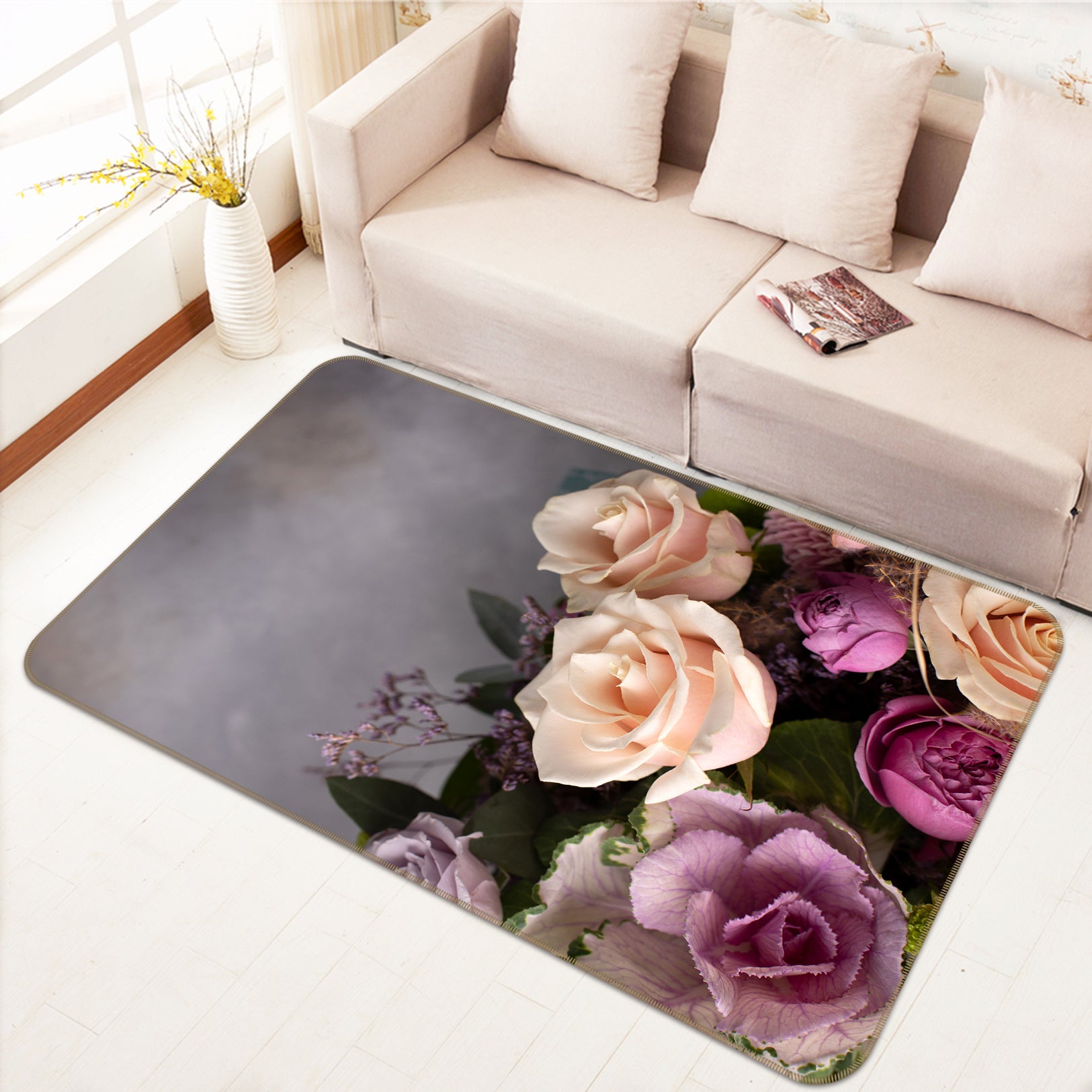 3D Flowers 29151 Non Slip Rug Mat