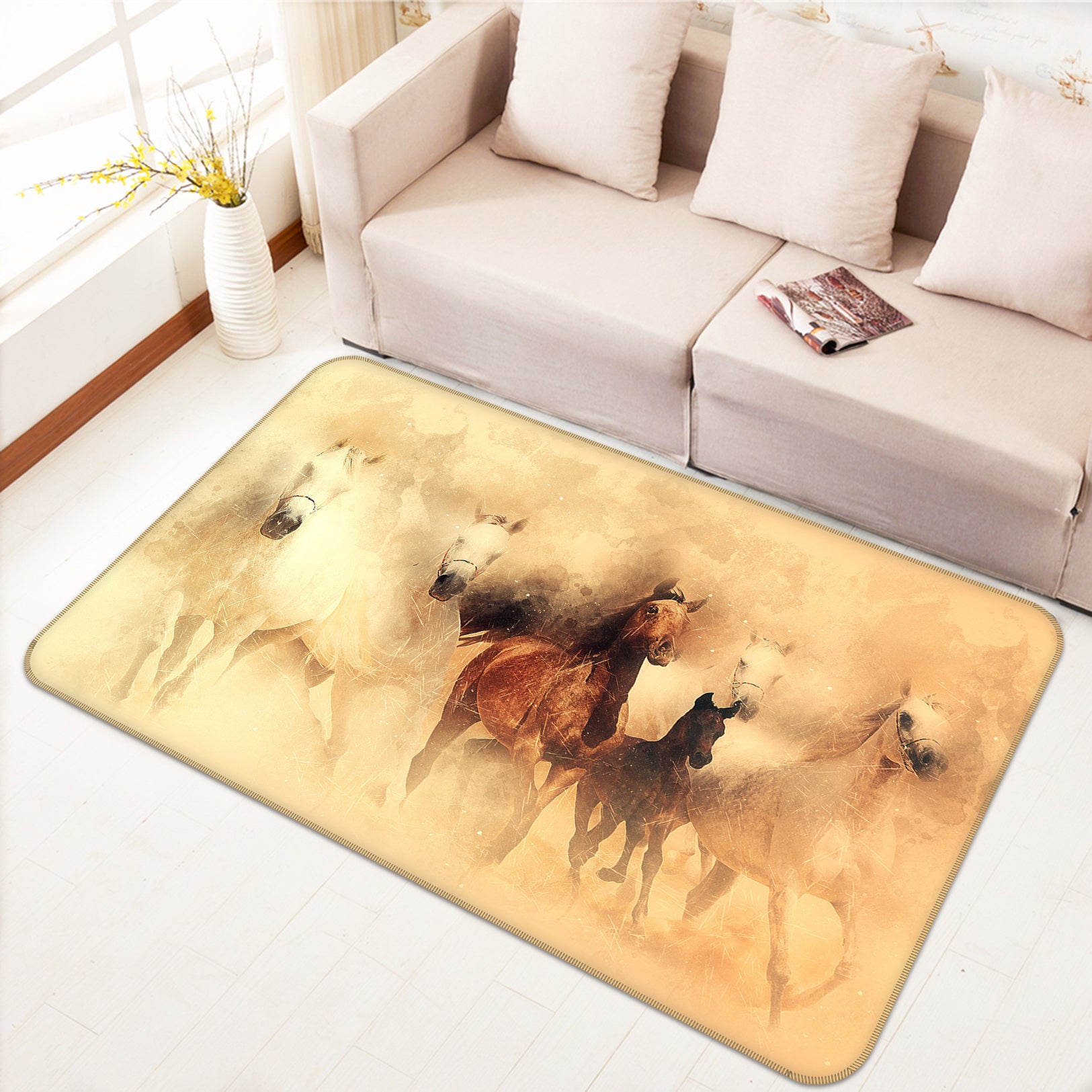 3D Horse Group 82121 Animal Non Slip Rug Mat