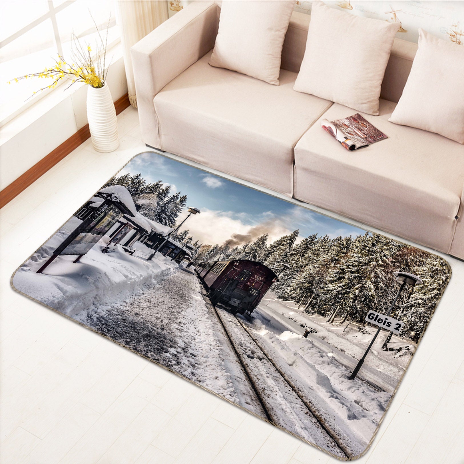 3D Snow Train 38245 Vehicle Non Slip Rug Mat