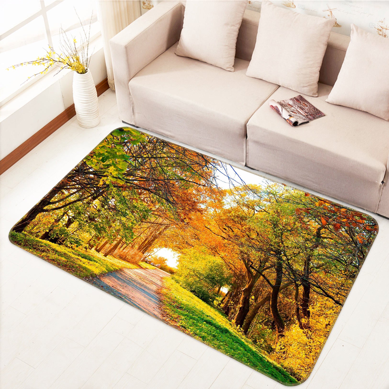 3D Forest Path 77197 Non Slip Rug Mat